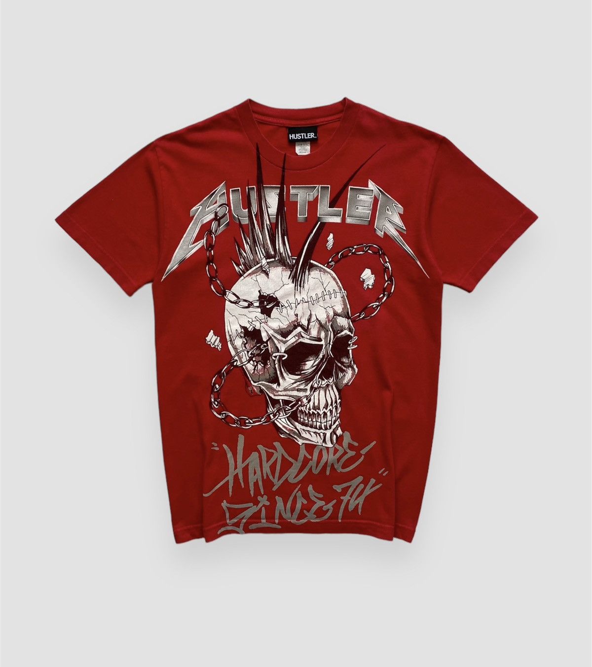 Vintage Vintage Skateboarding Hustler Hardcore Y2K Red Tee Size US M / EU 48-50 / 2 - 1 Thumbnail