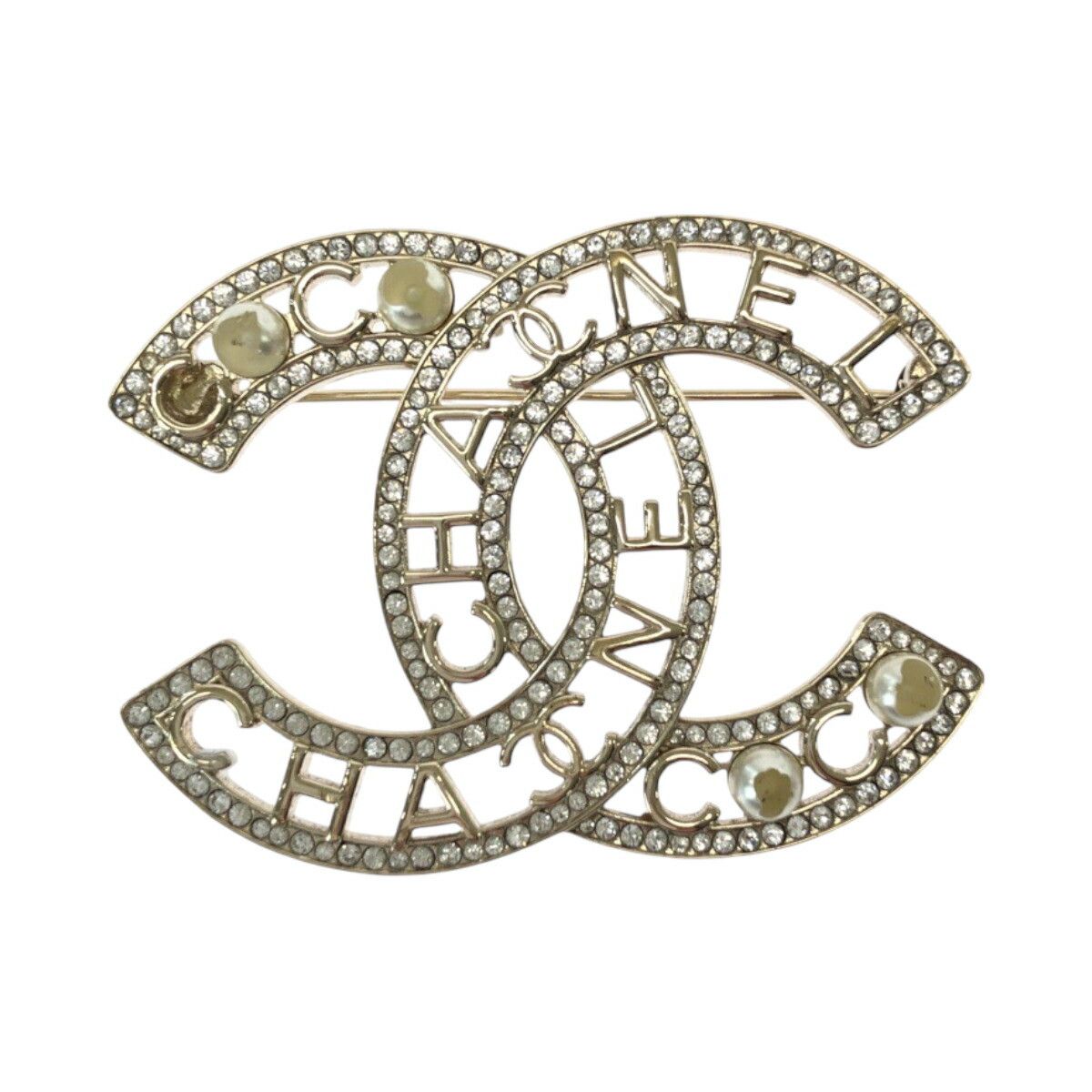 Chanel Chanel Chanel Metal Faux Pearl Coco Mark Brooch Metal Brooch Size ONE SIZE - 1 Thumbnail