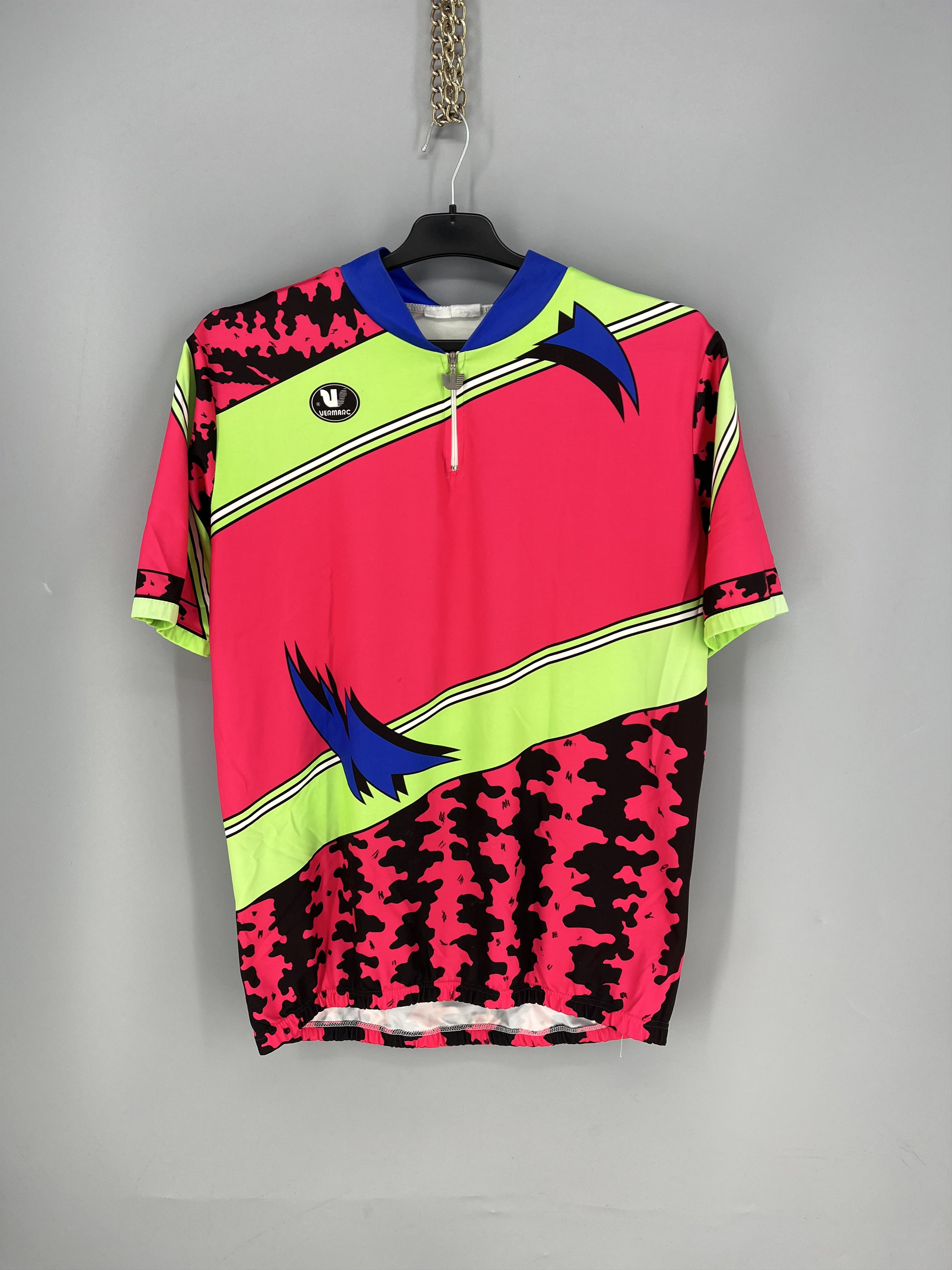 Vintage Vintage Vermarc Neon Cycling Jersey 90s Rare Size US M / EU 48-50 / 2 - 1 Thumbnail