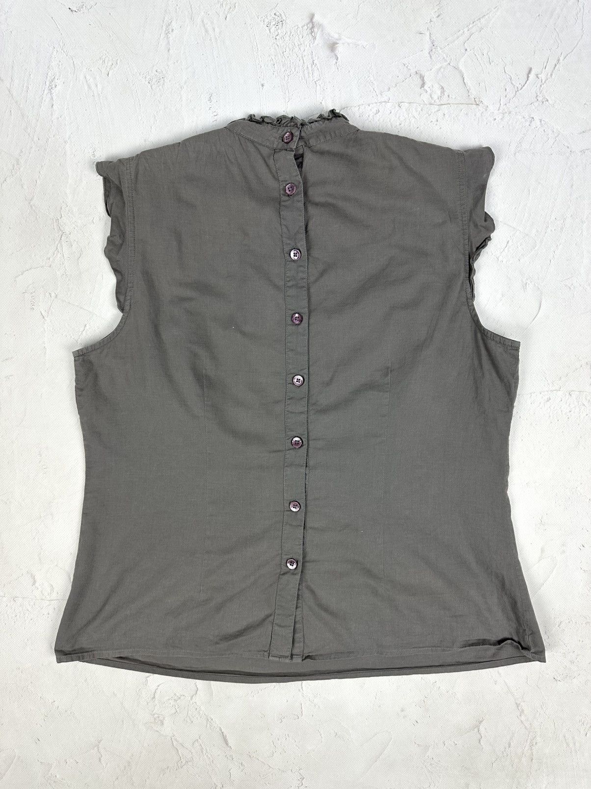 Beauty Beast × Japanese Brand × Vintage Vintage Grey Pleated Blouse Size XL / US 12-14 / IT 48-50 - 4 Thumbnail