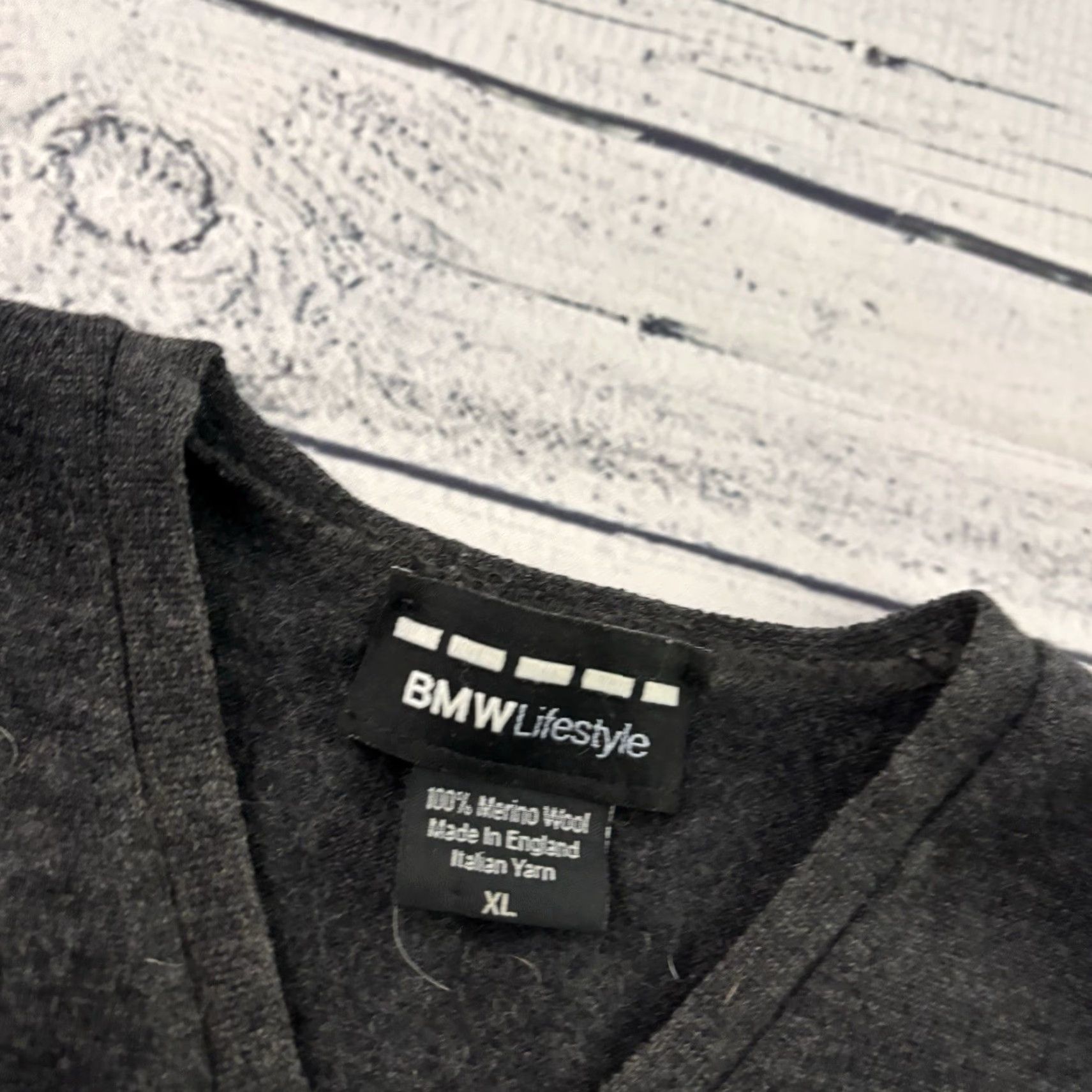 BMW BMW Merino Wool Pullover V-Neck Sweater Men XL Gray Shirt Size US XL / EU 56 / 4 - 2 Thumbnail