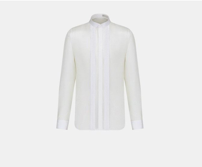 Dior o1w1db11224 CD Diamond Silk Shirt in White Size US M / EU 48-50 / 2 - 1 Thumbnail