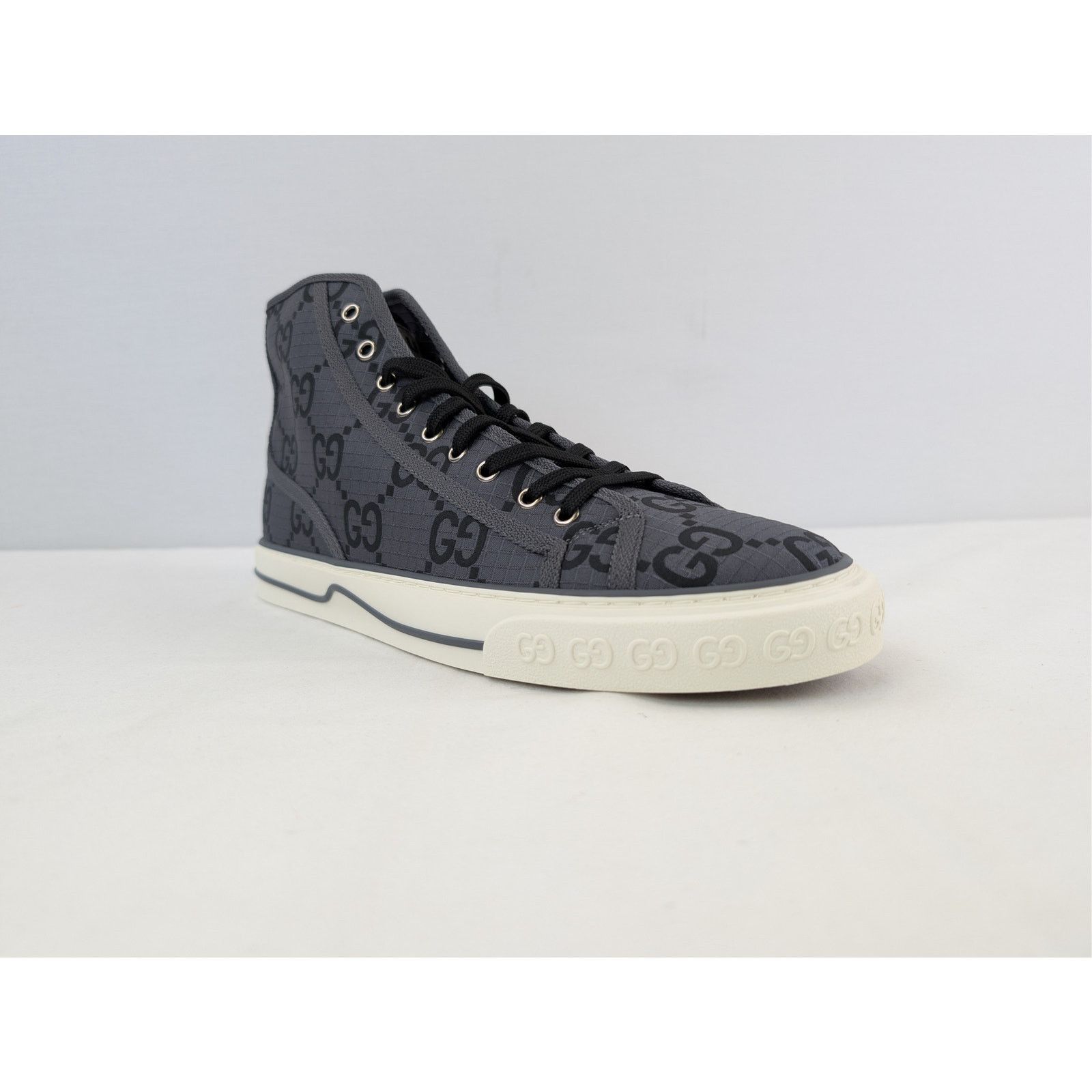 Gucci o1rshd1 GG monogram Tennis 1977 High-Top sneakers in grey Size US 12.5 / EU 45-46 - 2 Thumbnail