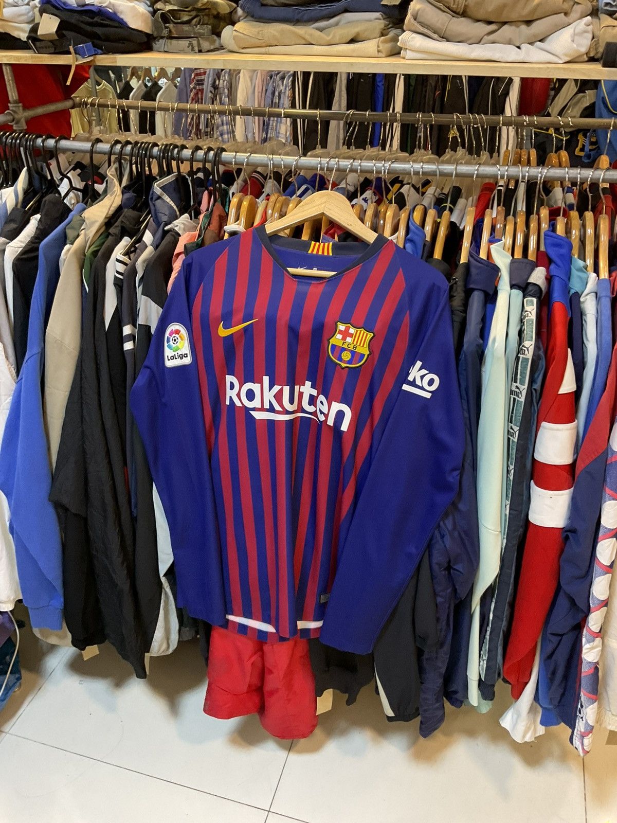 Nike 2018-2019 FC Barcelona Long Sleeves Home Kit MESSI 10 Size US M / EU 48-50 / 2 - 2 Thumbnail