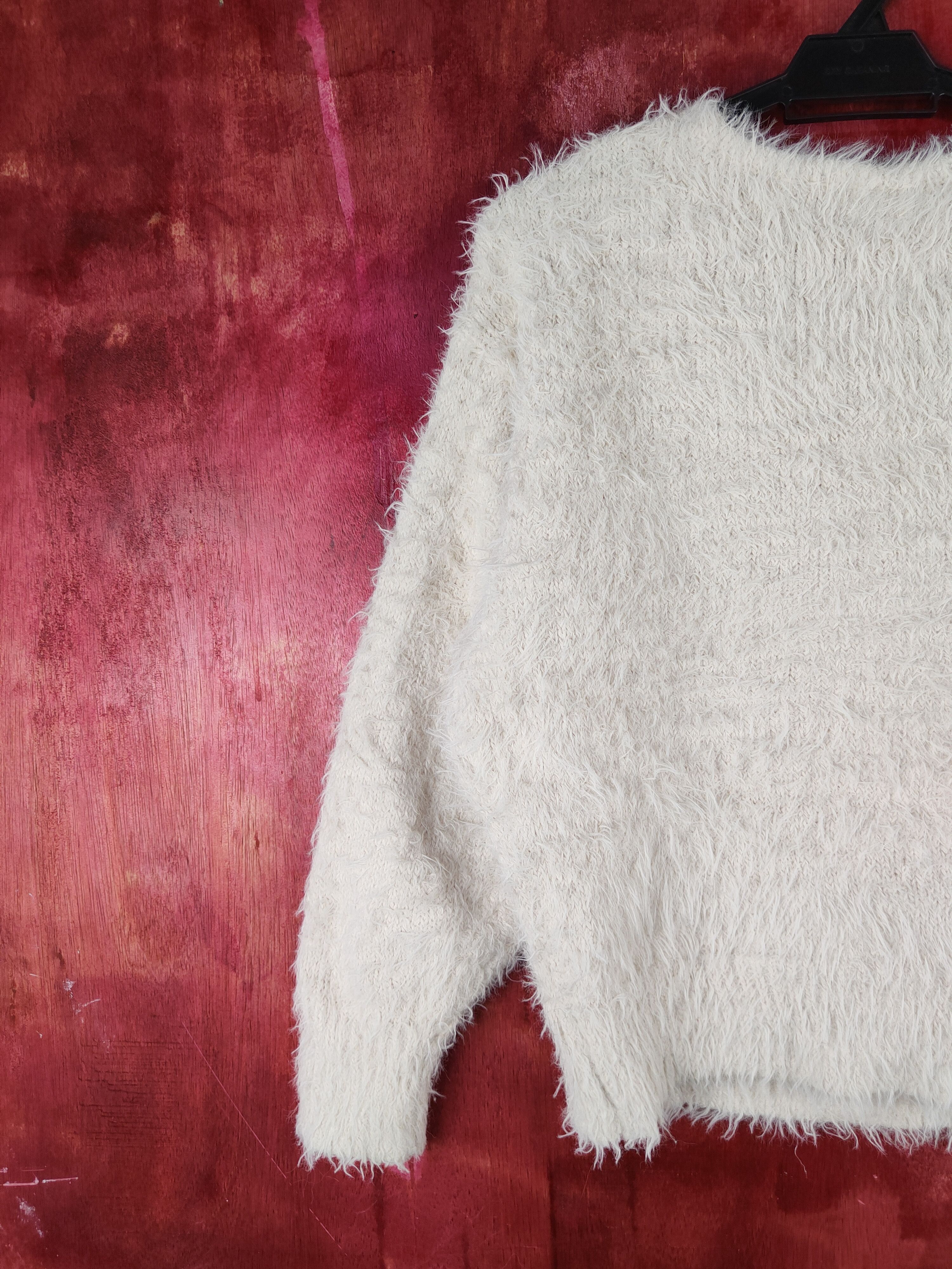 Aran Isles Knitwear GU Beige Shag Shaggy Fur Mohair Knitwear #S2101 Size M / US 6-8 / IT 42-44 - 8 Thumbnail