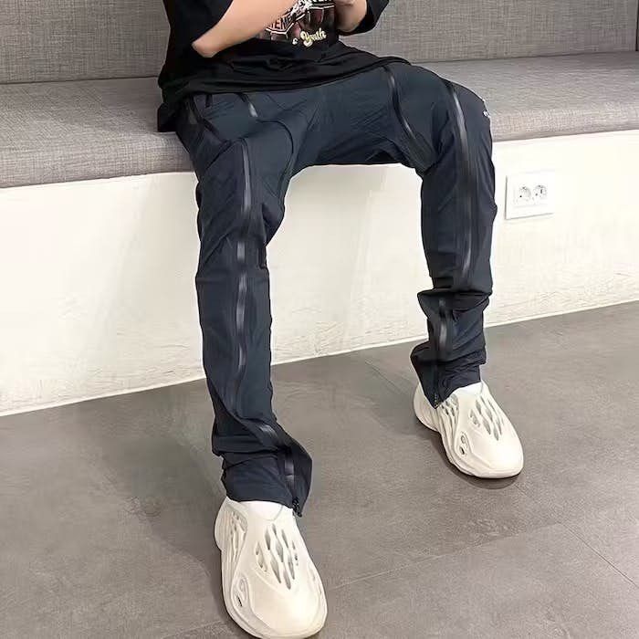 Japanese Brand × Vintage Front Double Zipper Track Pant ( adjustable waist 30-34) Size US 30 / EU 46 - 4 Thumbnail
