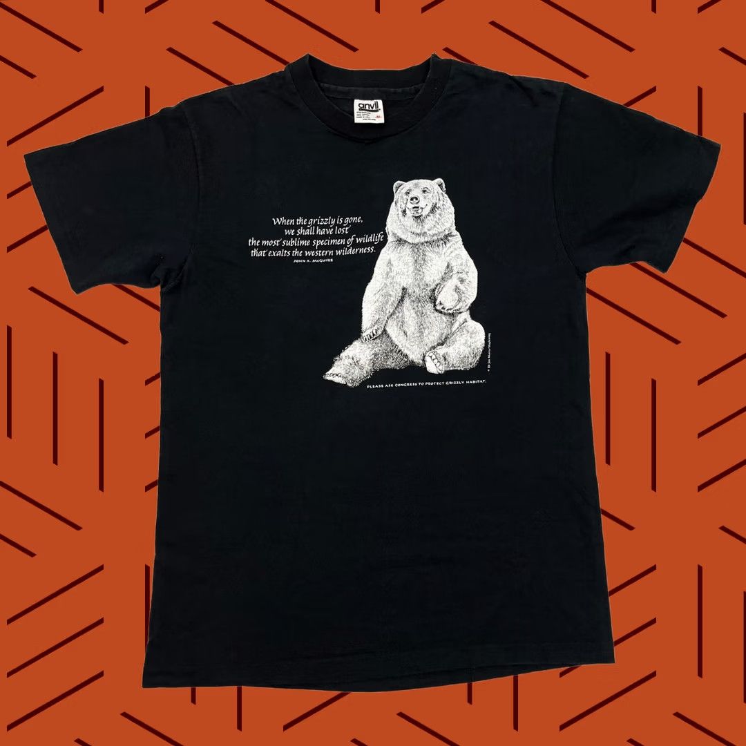 Anvil VINTAGE Jim Morris Shirt Mens M Black Grizzly Bear Nature Wildlife Made in USA Size US M / EU 48-50 / 2 - 1 Thumbnail