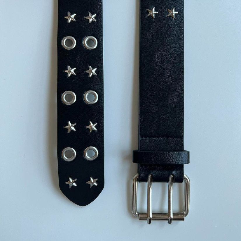 Designer Y2K 2000s vintage star-studded goth emo black silver belt Size ONE SIZE - 6 Thumbnail