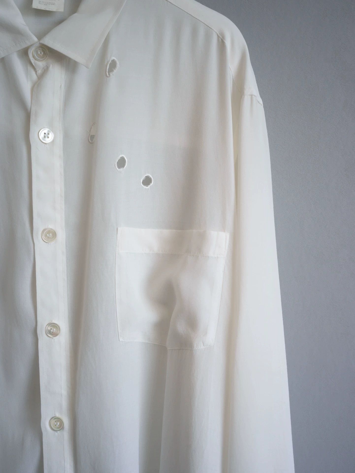 Yohji Yamamoto Yohji Yamamoto 92SS Bullet Hole Cutout Shirt Size US M / EU 48-50 / 2 - 5 Thumbnail