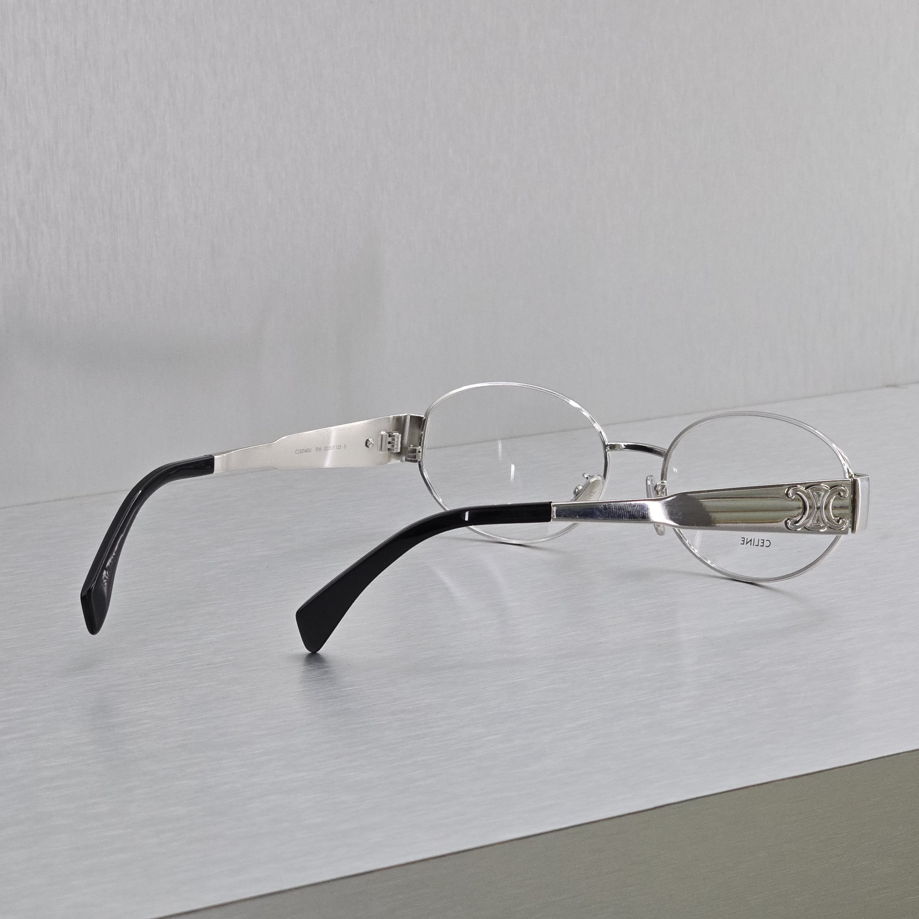 Celine CELINE Metal Triomphe CL50140U 016 Oval Glasses SILVER Size ONE SIZE - 10 Thumbnail