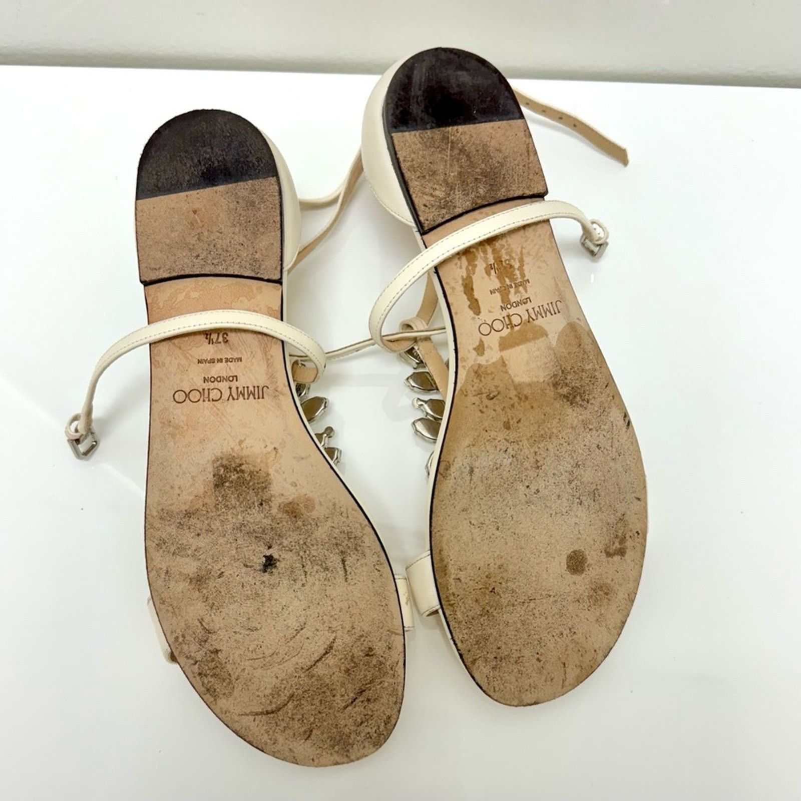 Jimmy Choo JIMMY CHOO Averie Embellished Leather Sandals, Size 37,5 Size US 7 / IT 37 - 9 Thumbnail