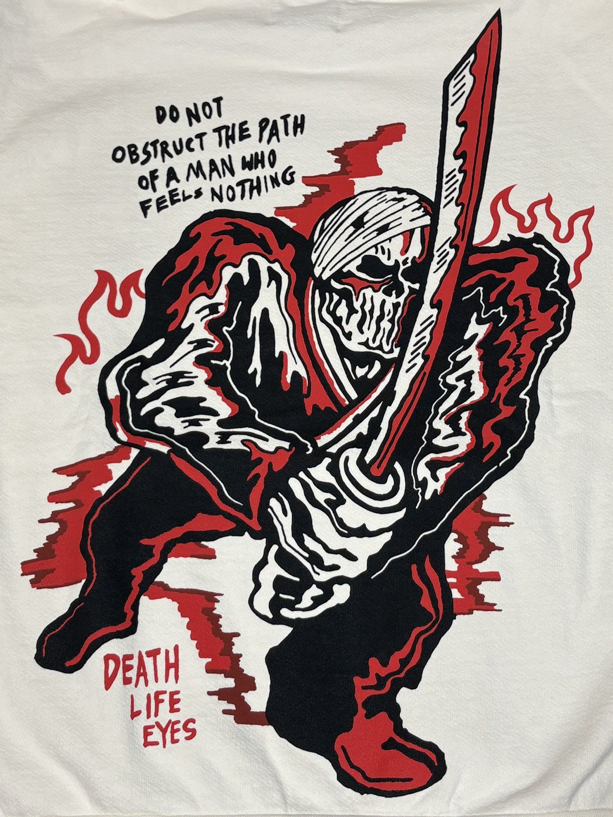 Warren Lotas 2024 Warren Lotas “Death Life Eyes” Cream Hoodie Size M Size US M / EU 48-50 / 2 - 4 Thumbnail