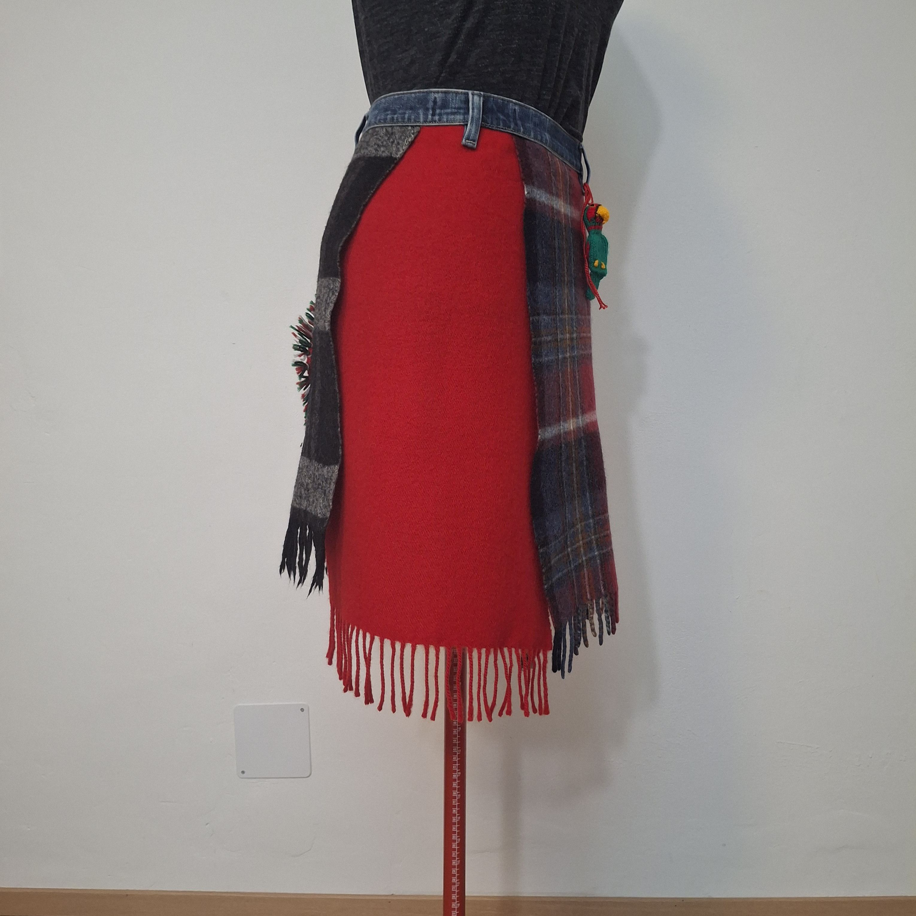 Handmade Reworked Wool Wrap Skirt Size 31" - 7 Thumbnail