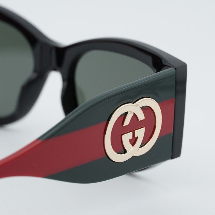 Gucci Gucci GG2115S 001 Sunglasses Black Cat Eye Frame, Grey Size ONE SIZE - 6 Thumbnail