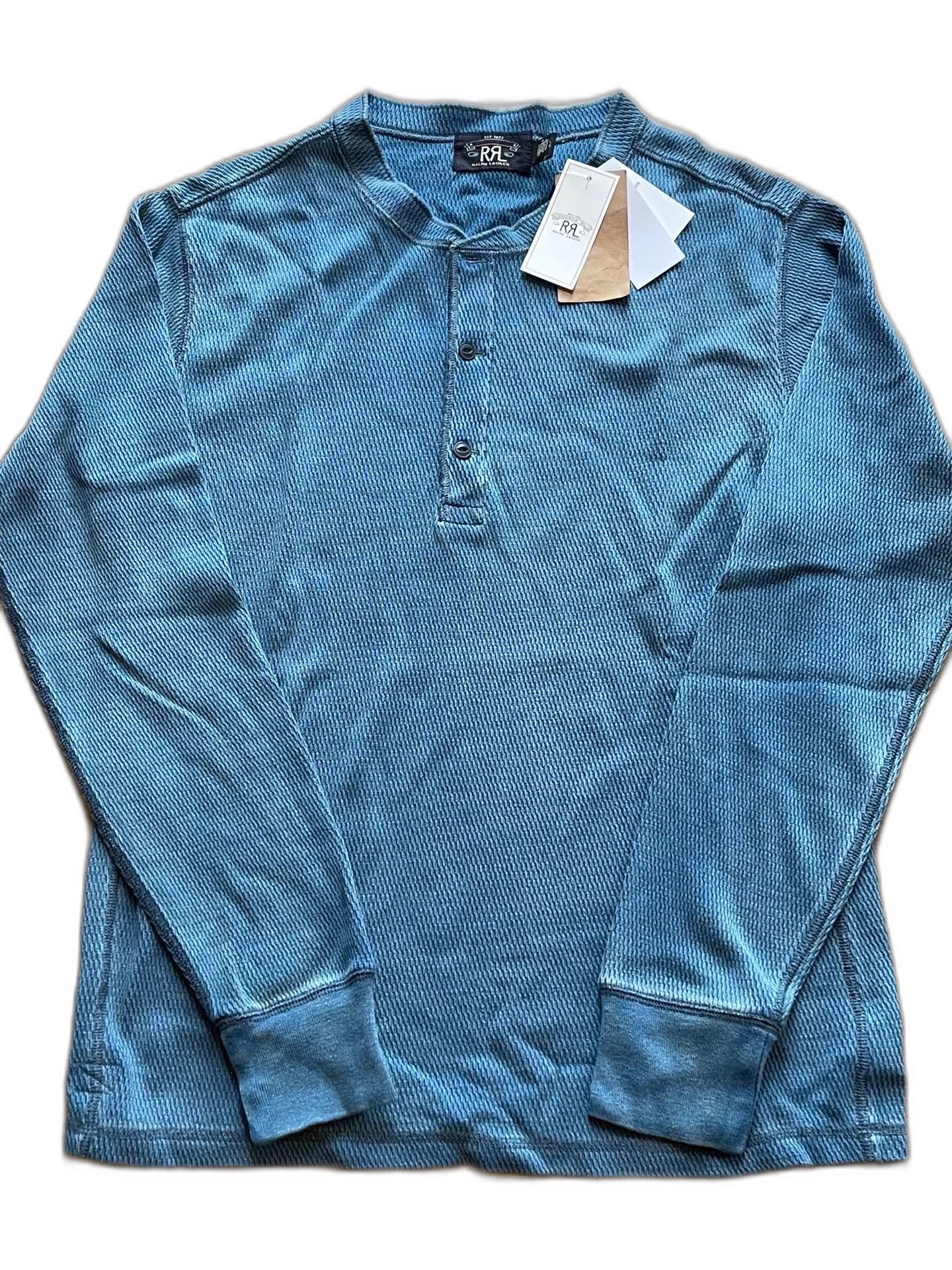 RRL Ralph Lauren RRL Indigo Jersey Henry Tee Size US L / EU 52-54 / 3 - 1 Thumbnail
