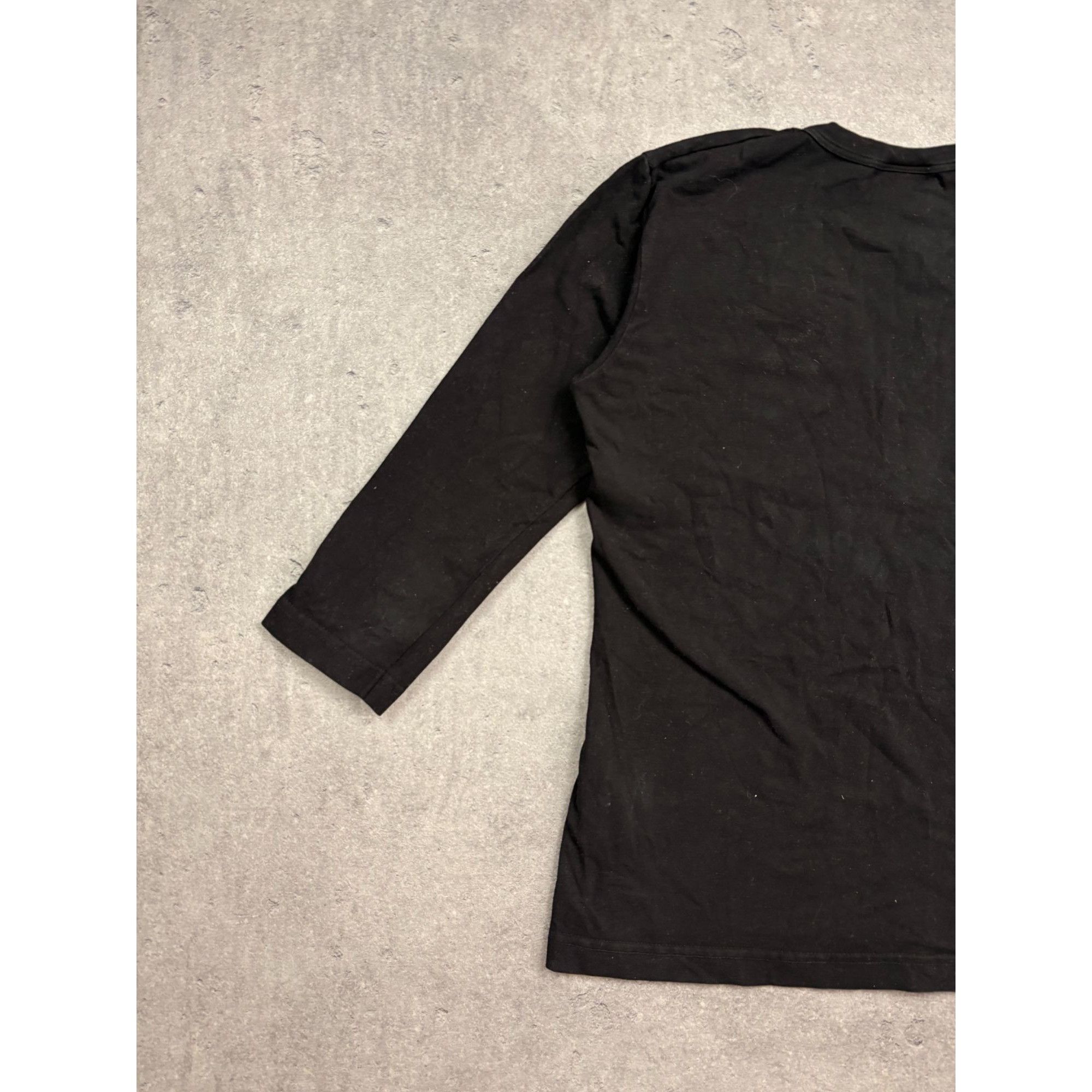 Dolce & Gabbana Dolce & Gabbana Black V-Neck 3/4 Sleeve T-Shirt With Minimal Size M / US 6-8 / IT 42-44 - 8 Thumbnail