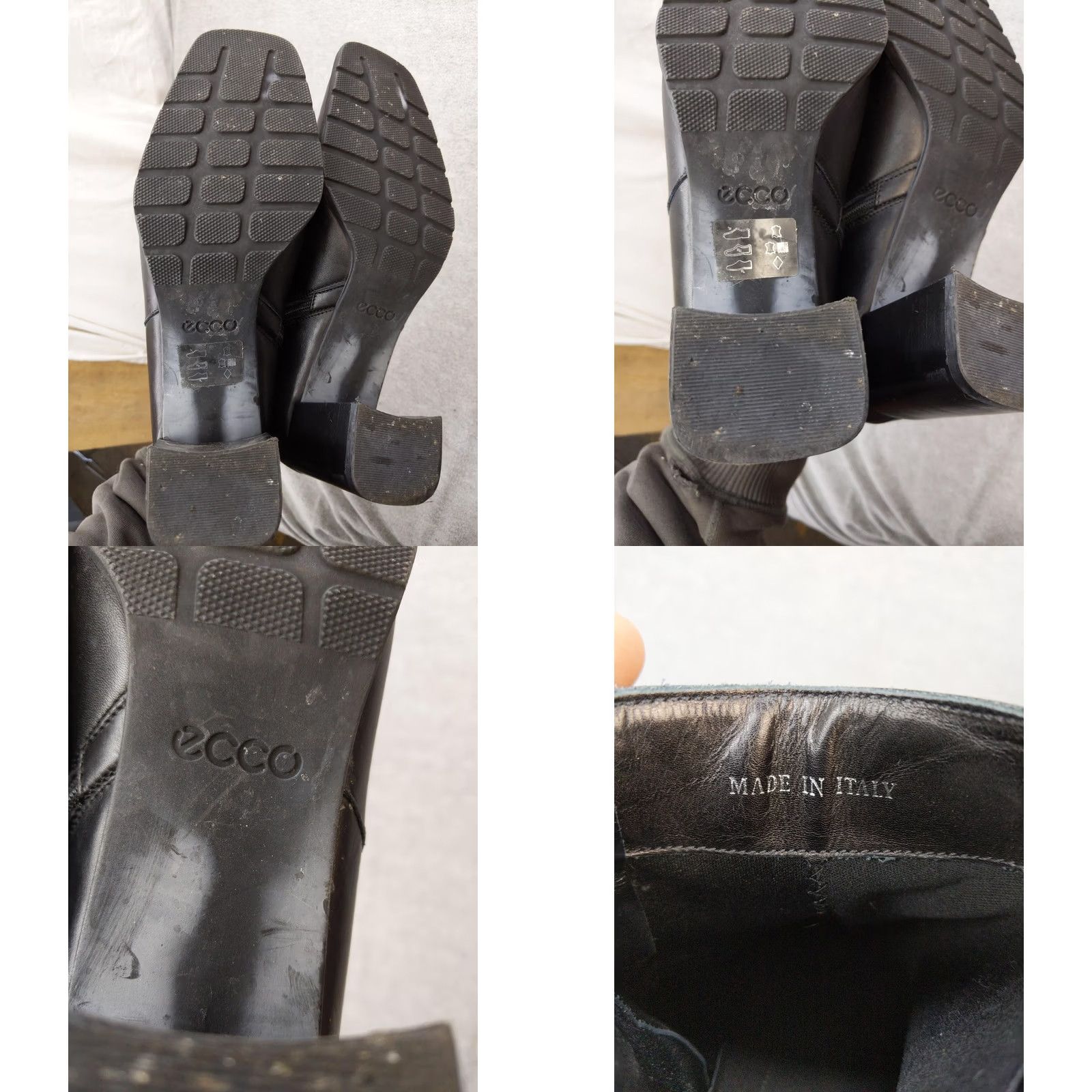 Ecco ECCO Boots Womens Size 7 38 Black Leather Ankle Zip Block Heel Booties Size US 7 / IT 37 - 8 Thumbnail