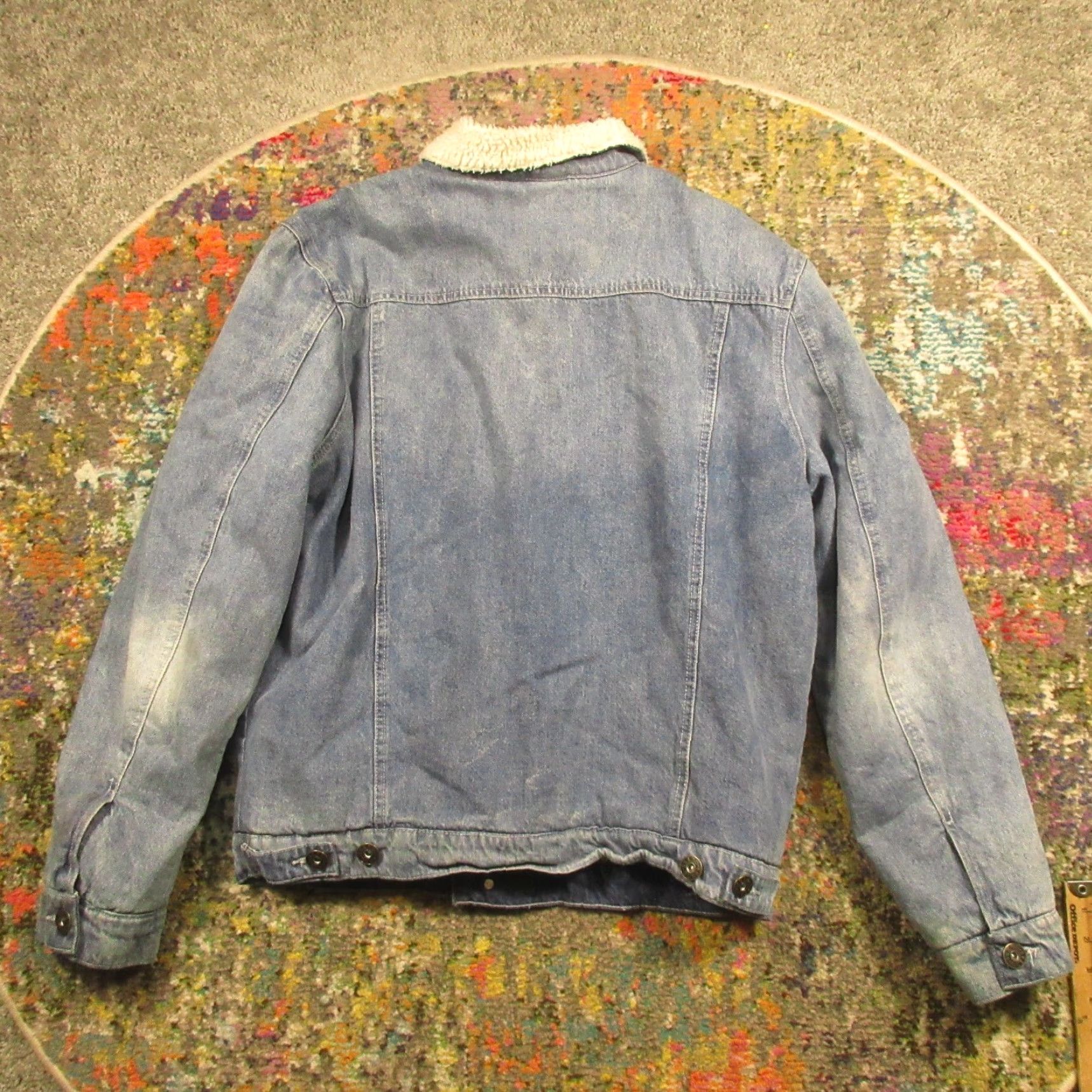 Guess VINTAGE Guess Denim Jean Jacket Mens XL Blue Trucker Style Light Wash Lined Sherpa Jacket Casual Man XL Blue Logo Mid-Length Size US 36 / EU 52 - 2 Thumbnail