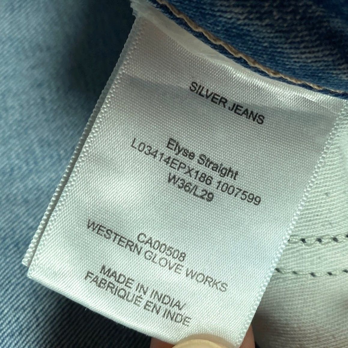 Silver Jeans Co. Silver Jeans Co. Elyse Straight Crop Distress Jeans Women's Blue Stretch 36x29 Regular Mid Rise 5-Pocket Denim Size 25" / US 0 / IT 36 - 6 Thumbnail