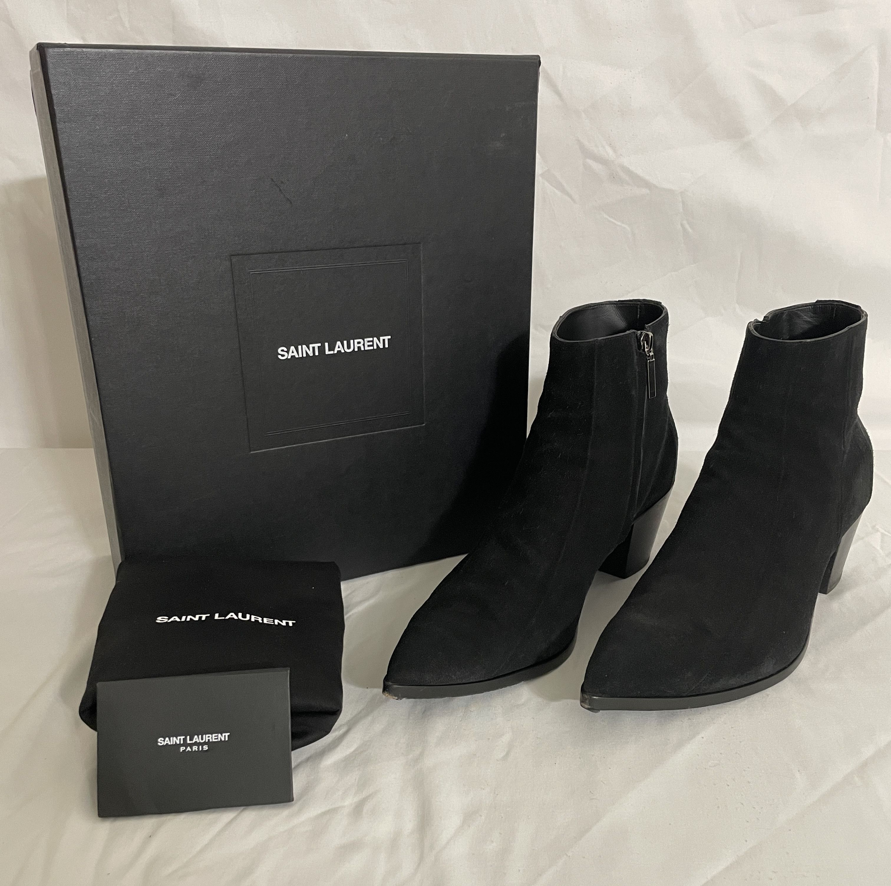 Saint Laurent Paris 19SS Black Ayers Snakeskin 60mm Finn Boots 42