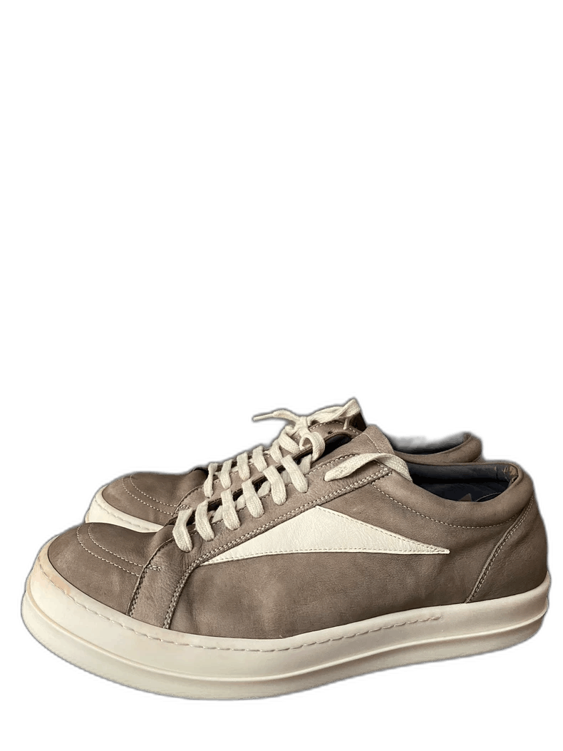 Rick Owens Rick Owens Brown Leather Low-Top Sneakers Size US 11 / EU 44 - 1 Thumbnail