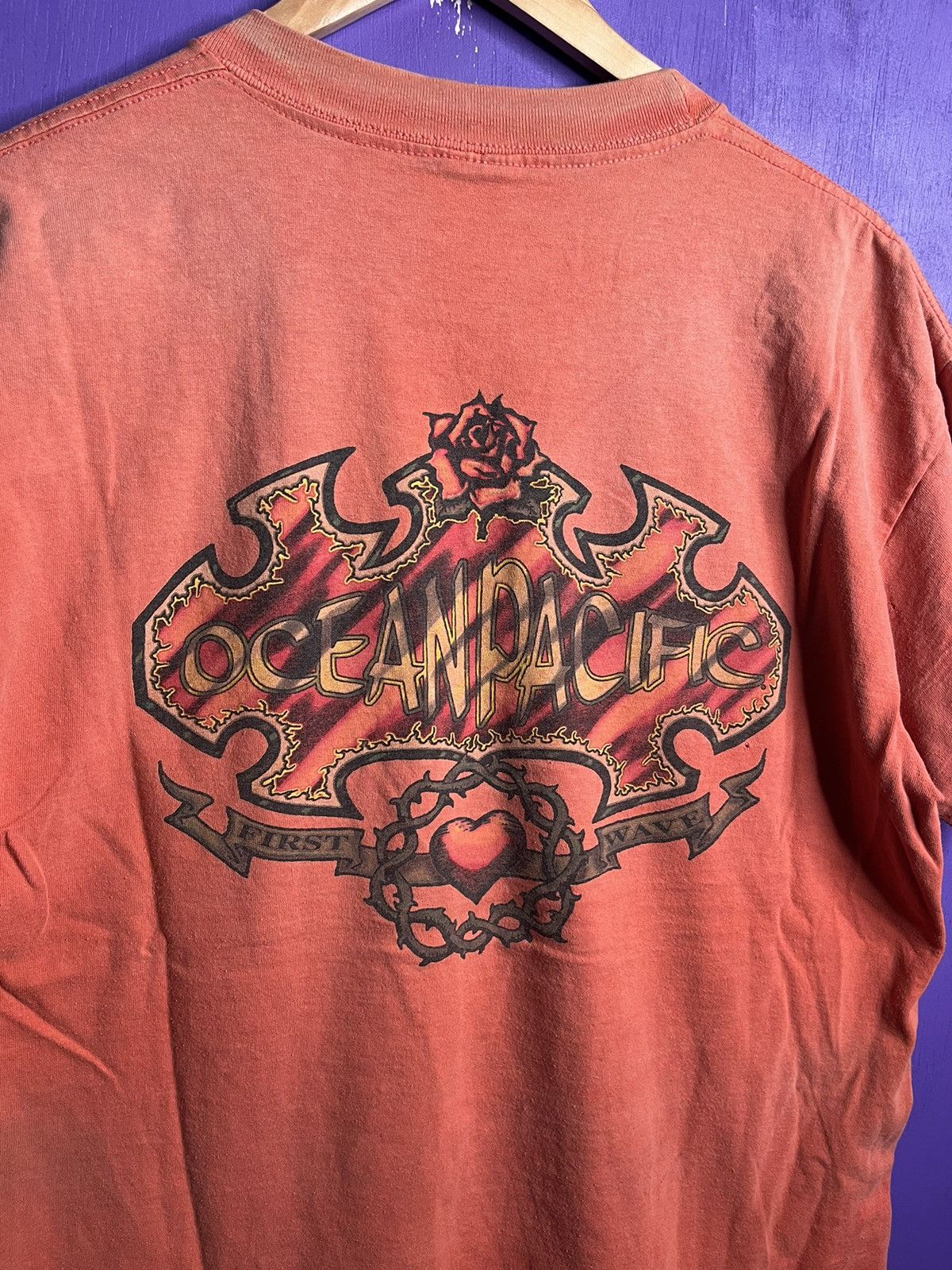 Ocean Pacific × Vintage Vintage 90s ocean pacific faded logo t-shirt Size US L / EU 52-54 / 3 - 3 Thumbnail