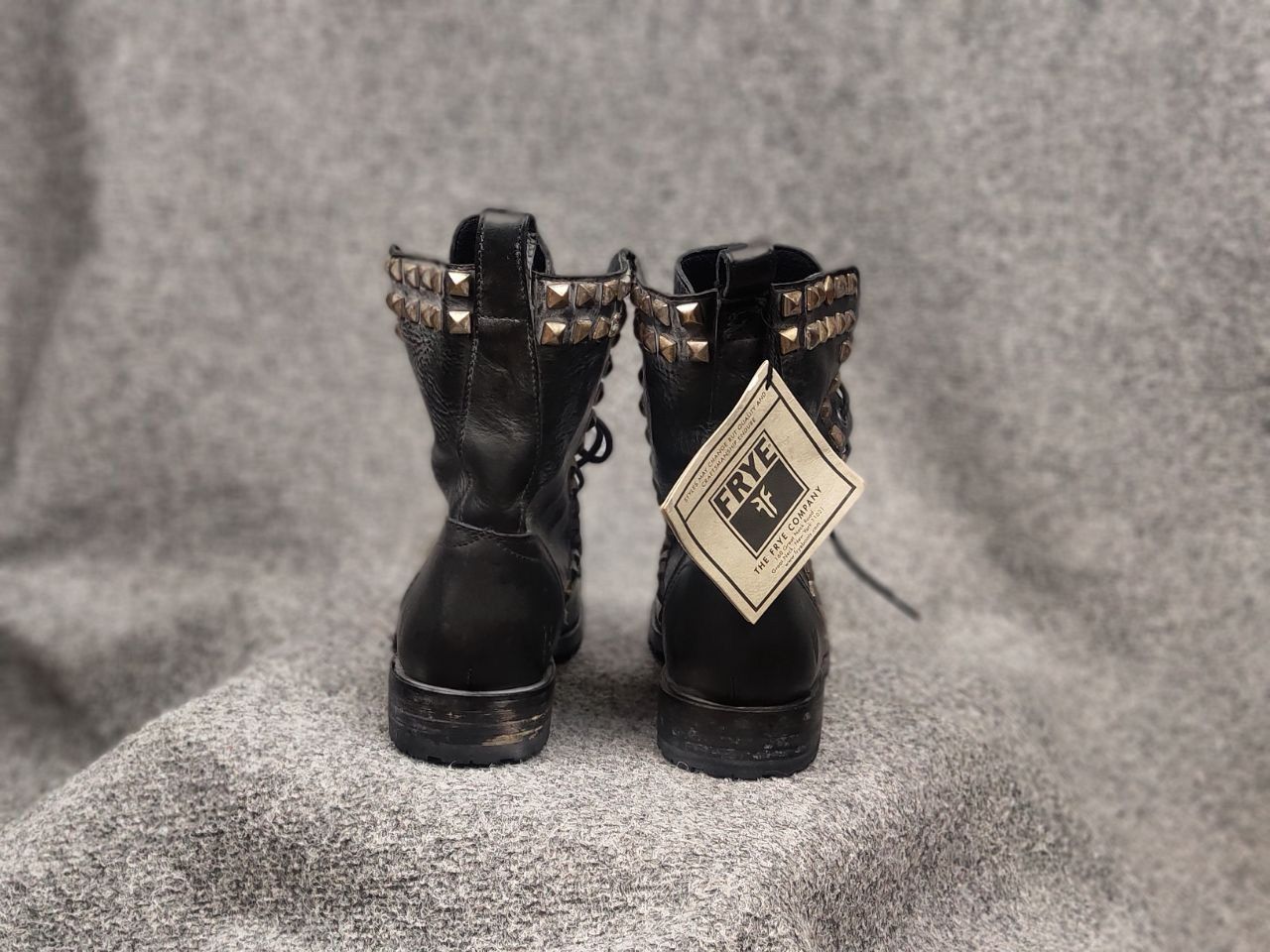 Frye Frye Design Rogan Studded Lace Tall Leather Ankle Boots Size US 11 / IT 41 - 8 Thumbnail