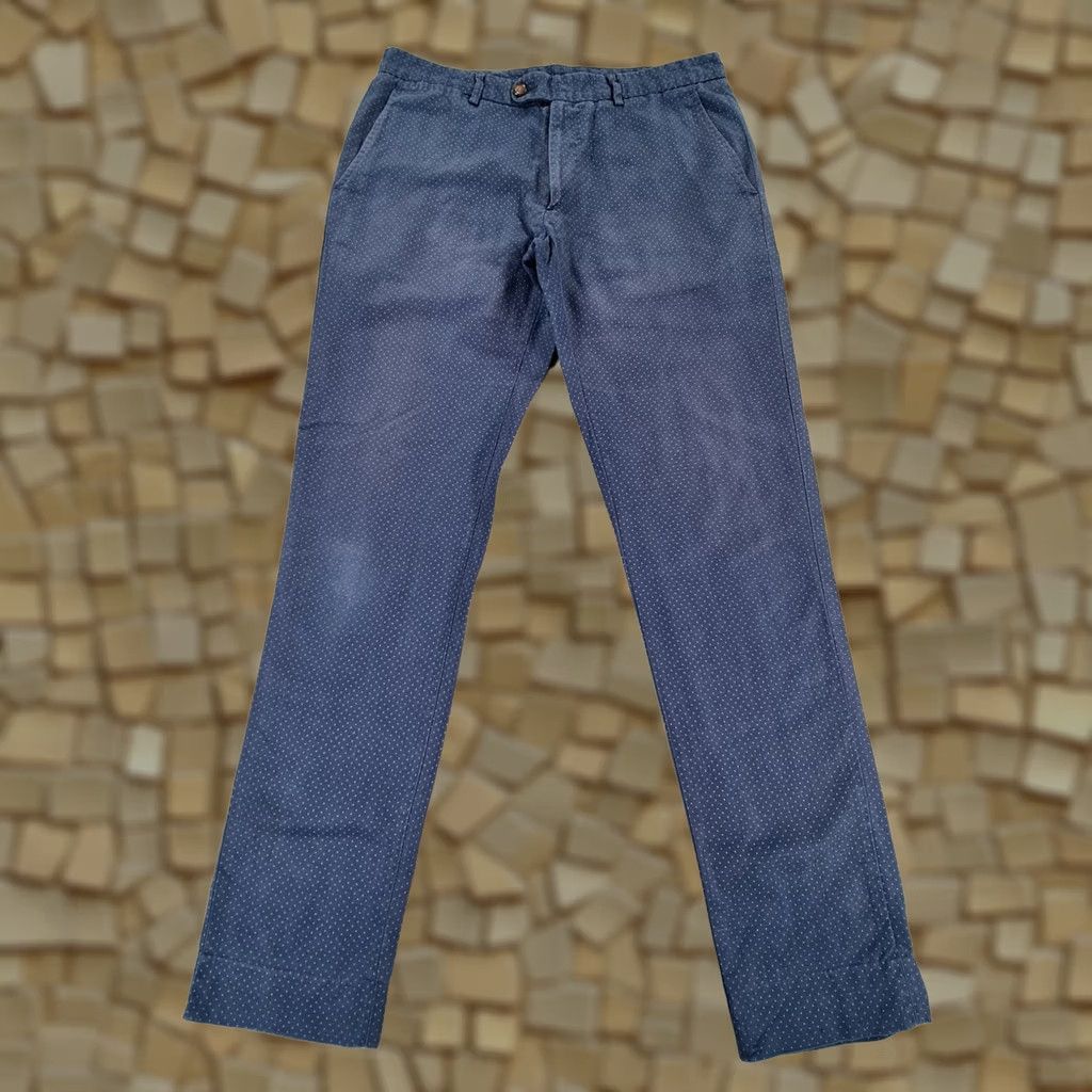Carolina Herrera Carolina Herrera Mens Chino Trousers Blue W33 L31 Polka Dot Linen Blend Pants Shirt? Size US 33 - 1 Thumbnail