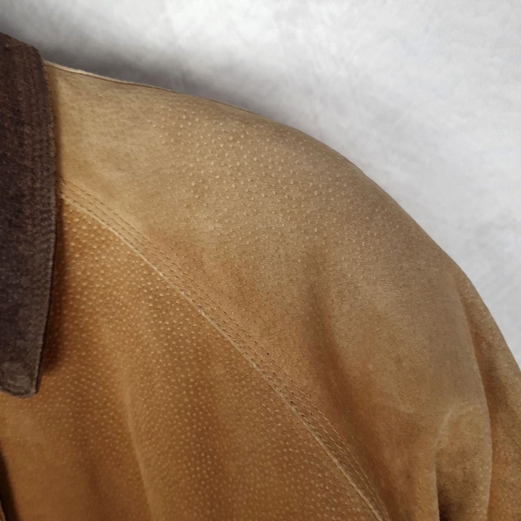 Talbots VINTAGE Talbots Coat Suede Leather Overcoat Women Medium Brown Corduroy Collar Pockets Button Front Size M / US 6-8 / IT 42-44 - 4 Thumbnail
