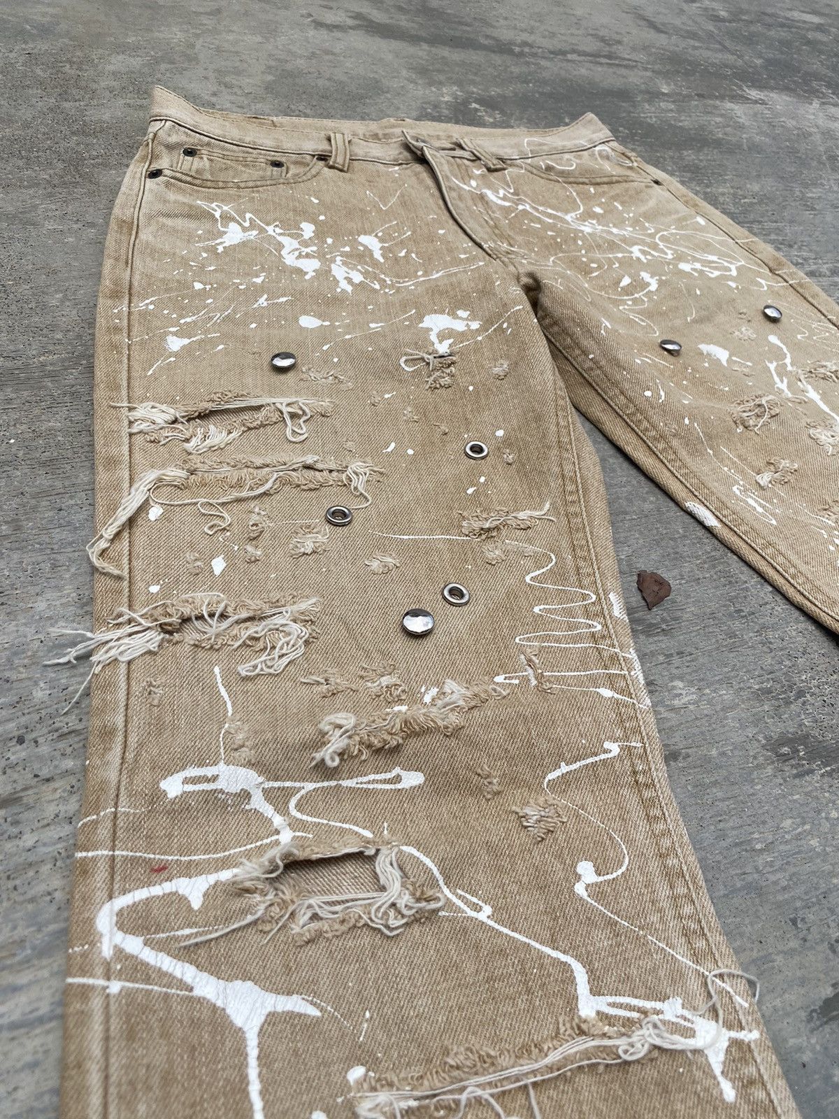 Japanese Brand × Vintage VINTAGE BOBSON DISTRESSED FLARE STUD PAINT SPLASH TORNADO Size US 28 / EU 44 - 4 Thumbnail