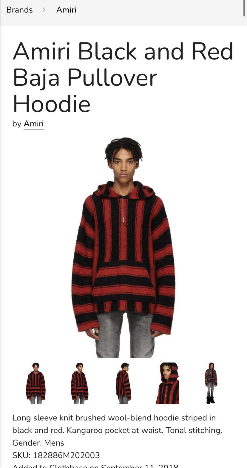 Amiri Amiri Black and Red Baja Pullover Hoodie Size US S / EU 44-46 / 1 - 7 Thumbnail