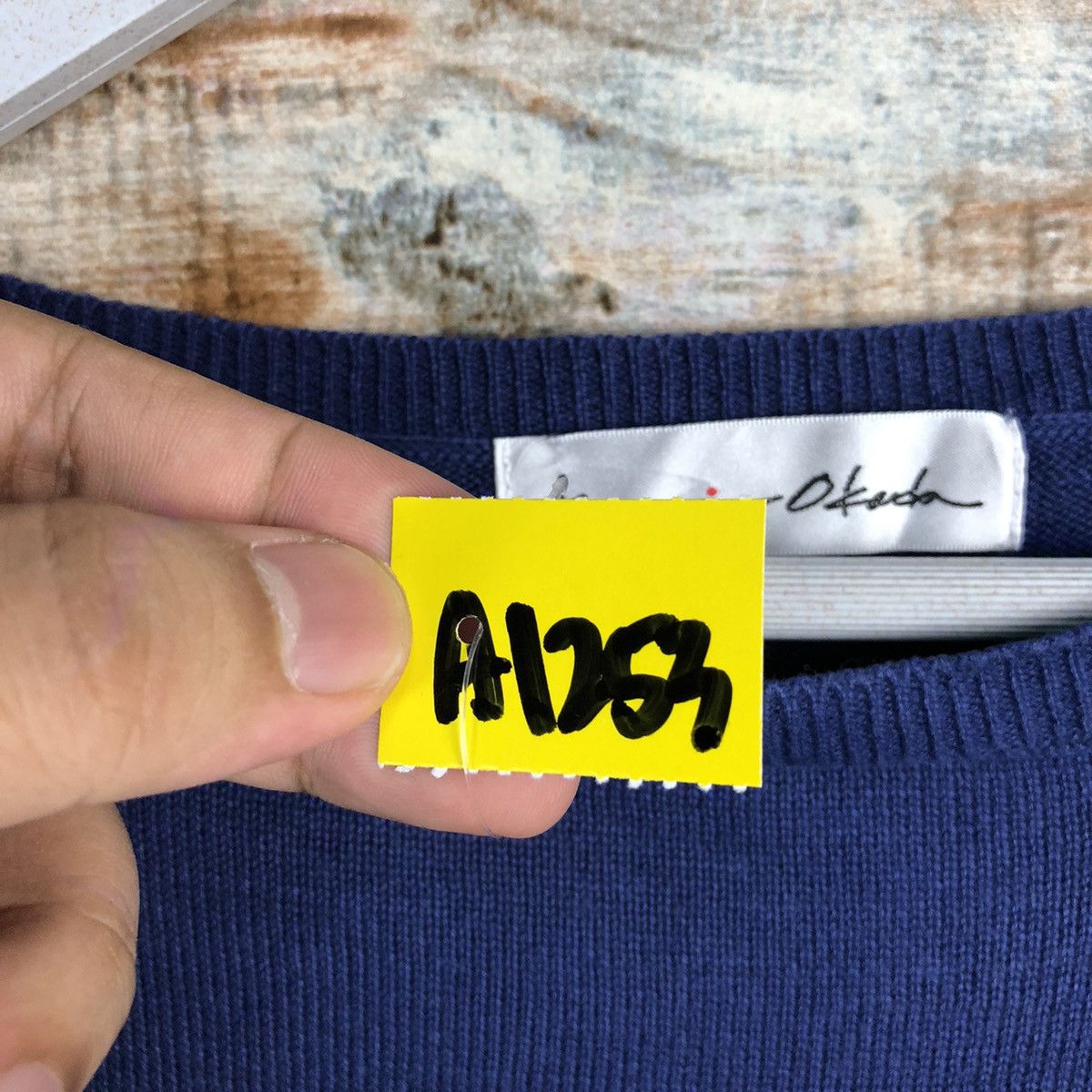 Homespun Knitwear × Japanese Brand × OVER THE STRiPES Kawa Okada Stripe Knitwear #A1253 Size L / US 10 / IT 46 - 11 Thumbnail