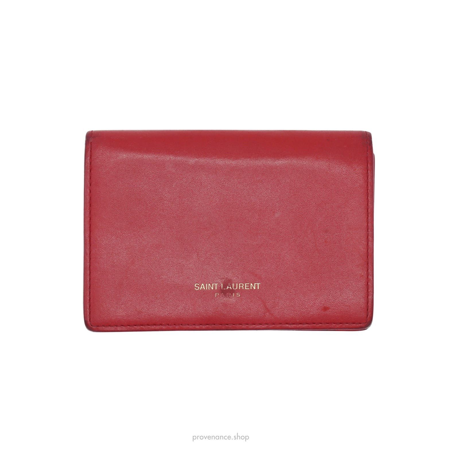 Saint Laurent Paris 🔴 Saint Laurent Paris SLP Card Holder - Poppy Red Leather Size ONE SIZE - 1 Preview
