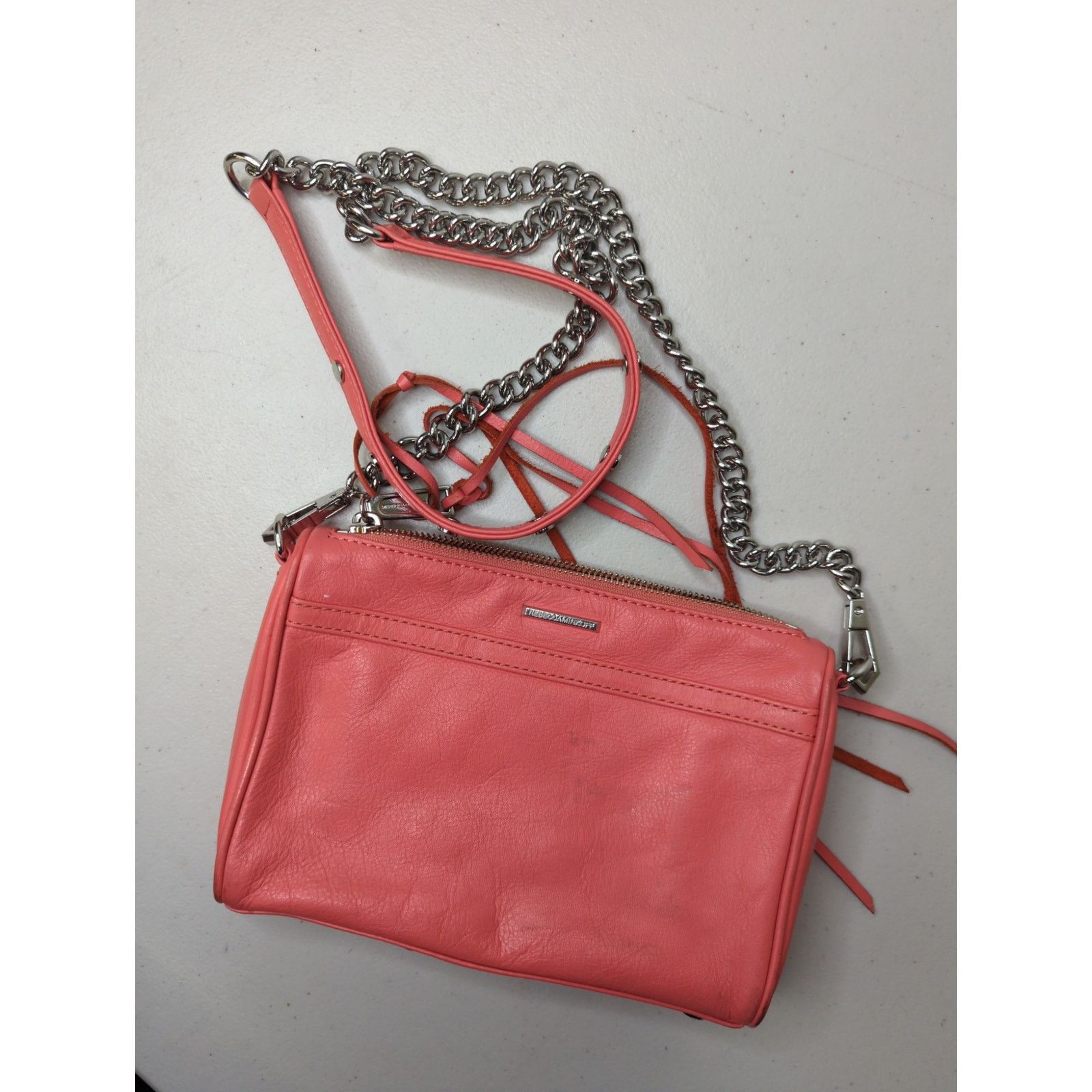 Rebecca Minkoff Rebecca Minkoff Coral Leather Silver Mini Mac Crossbody Bag Size ONE SIZE - 6 Thumbnail
