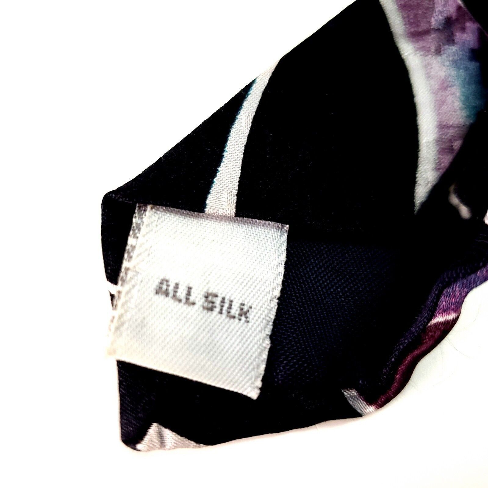 Pierre Cardin Pierre Cardin Silk Tie Print Abstract Black Silver Short Size ONE SIZE - 5 Thumbnail