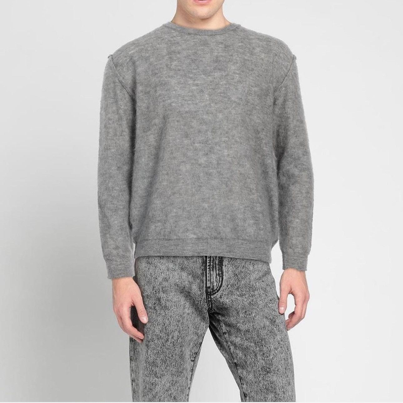 Roberto Collina Grey Roberto Collina Mohair Sweater Size US L / EU 52-54 / 3 - 1 Thumbnail