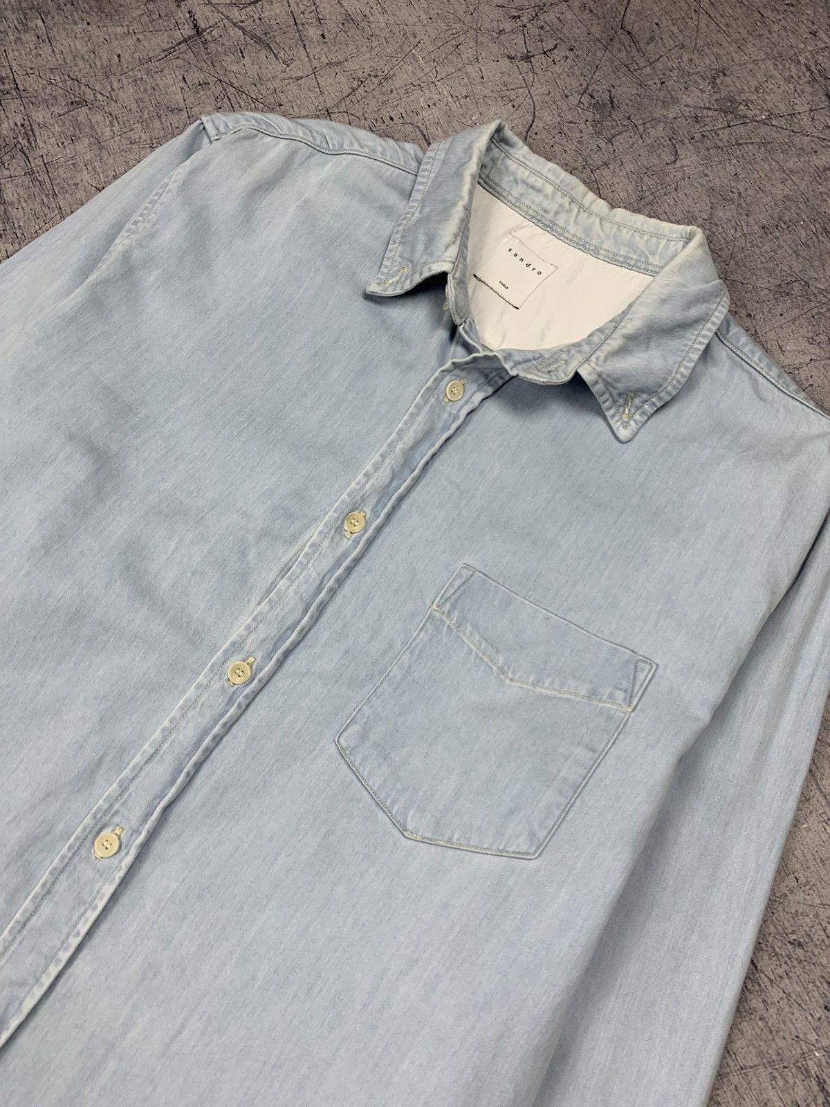 Sandro SANDRO DENIM JEANS SHIRT LONG SLEEVE MENS TOP LUXURY BRAND Size US M / EU 48-50 / 2 - 4 Thumbnail