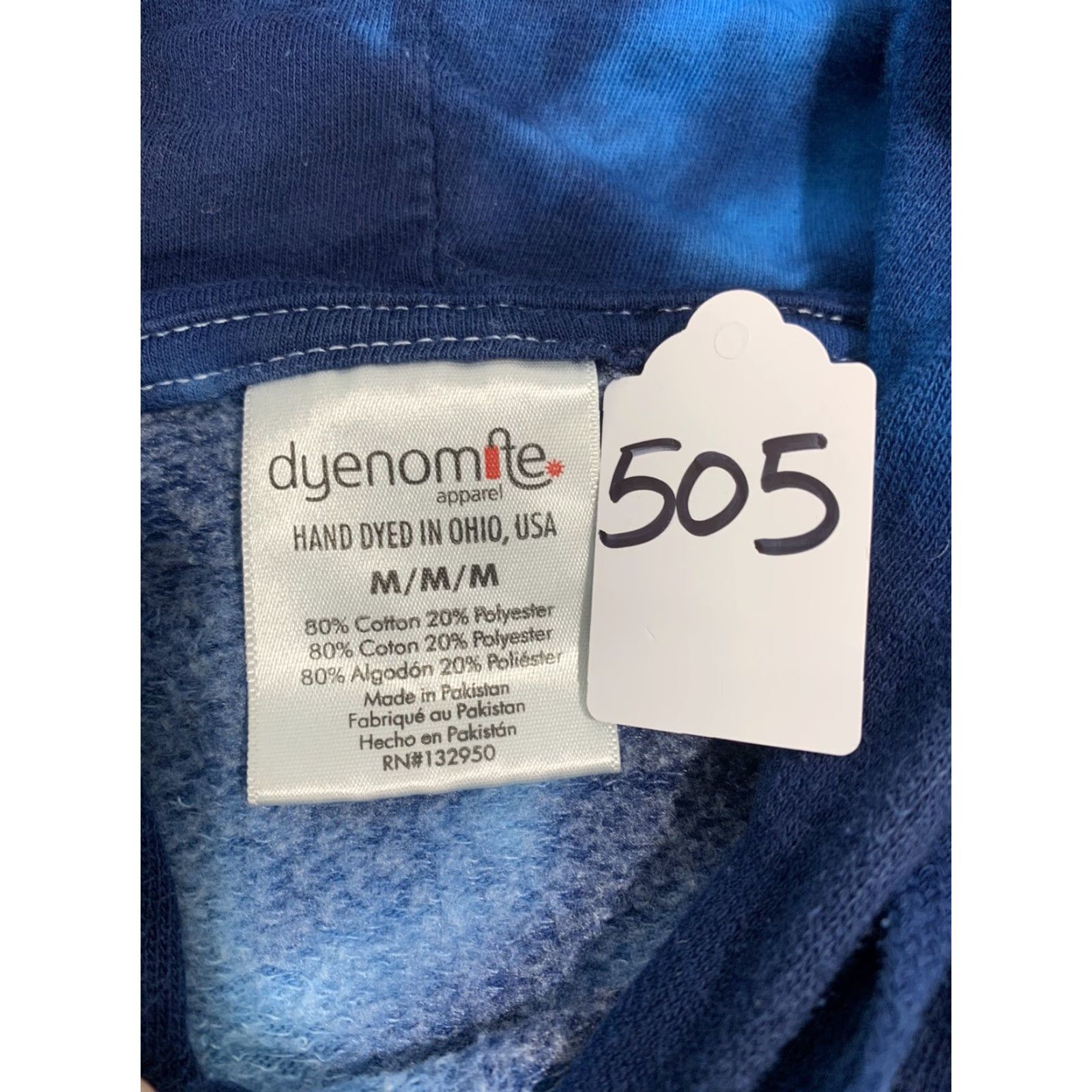 Vintage Dyenomite Hoodie Ball All Day Tie Dye Blue Sports Basketball Unisex Adults Size M Pullover Crew Neck Hooded Cotton Blend varsity? Size US M / EU 48-50 / 2 - 7 Thumbnail