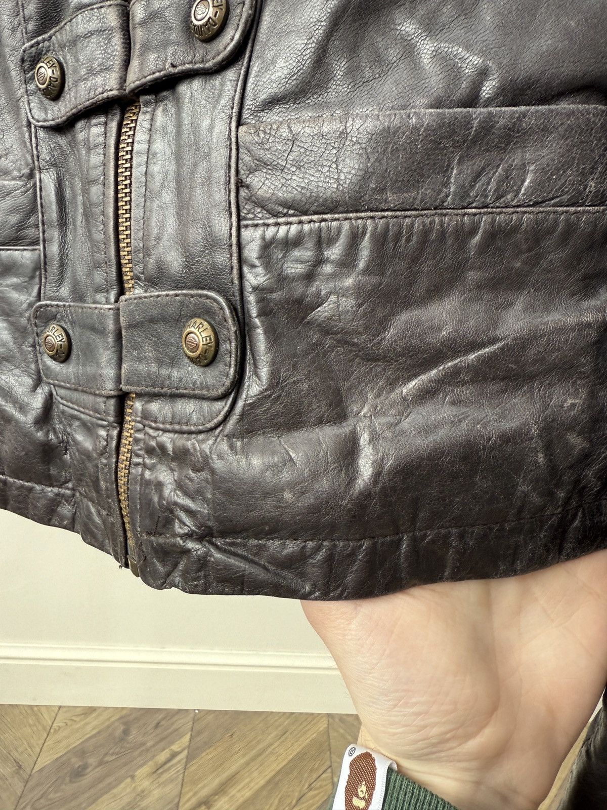 Harley Davidson Vintage Harley-Davidson Archive Faded Leather Women's Jacket Size S / US 4 / IT 40 - 10 Thumbnail