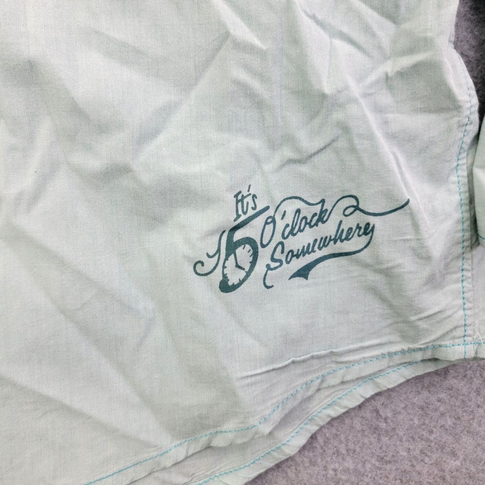 Vintage Margaritaville Shirt Mens Large Green Long Sleeve Its 5 OClock Somewhere Button-Up Casual Tropical no Size US L / EU 52-54 / 3 - 3 Thumbnail