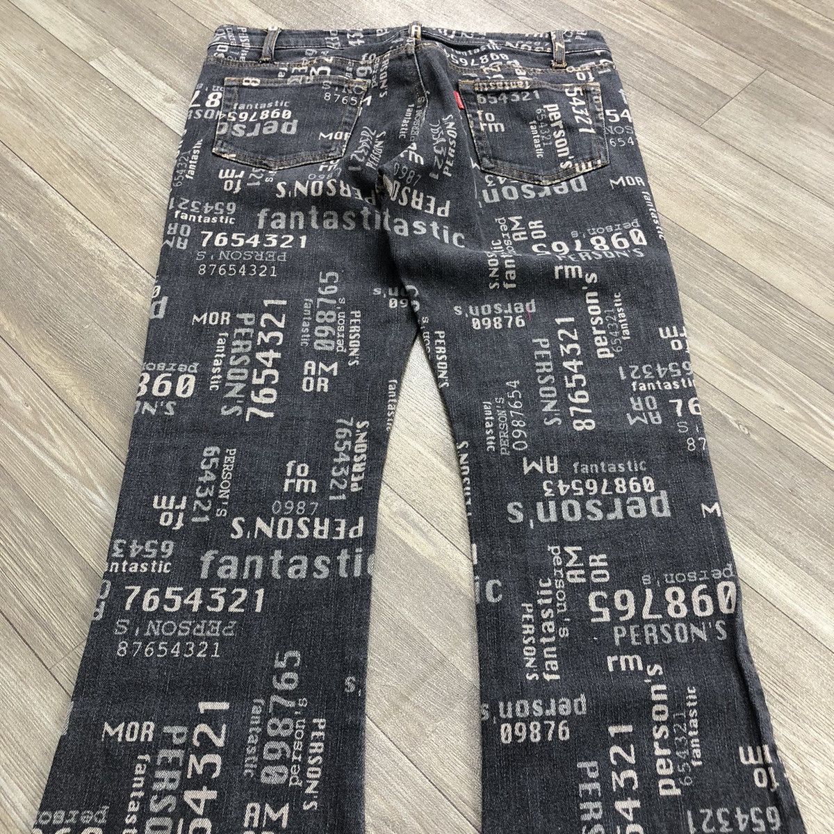 If Six Was Nine × Japanese Brand × Le Grande Bleu (L.G.B.) 2000s Persons Poem Full Print Goa Lgb Bootcut Flared Jeans Size US 28 / EU 44 - 15 Thumbnail