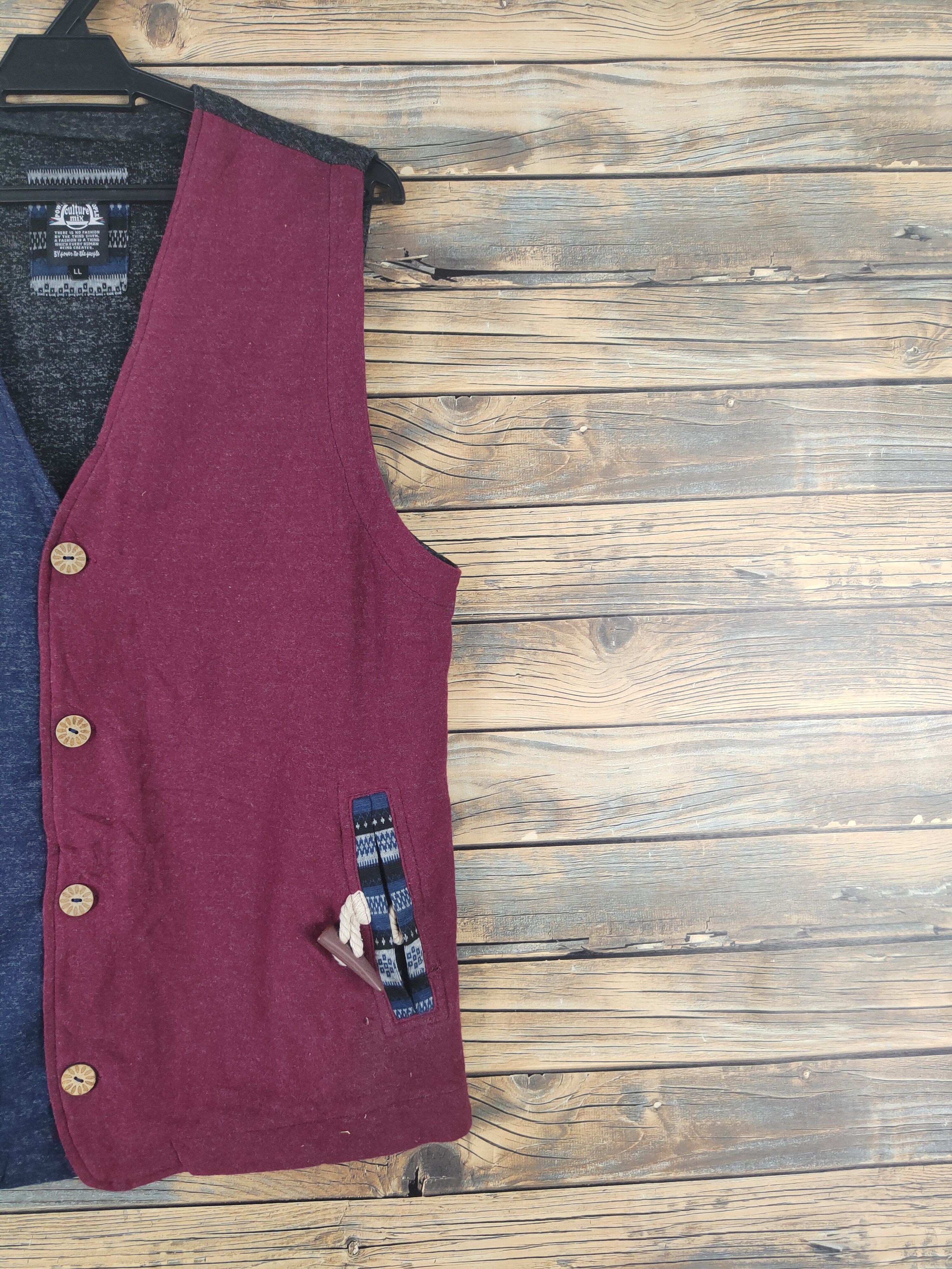Japanese Brand × Vintage Retro stuff 🔥 Power to the people Blue Red Vests Size US M / EU 48-50 / 2 - 5 Thumbnail