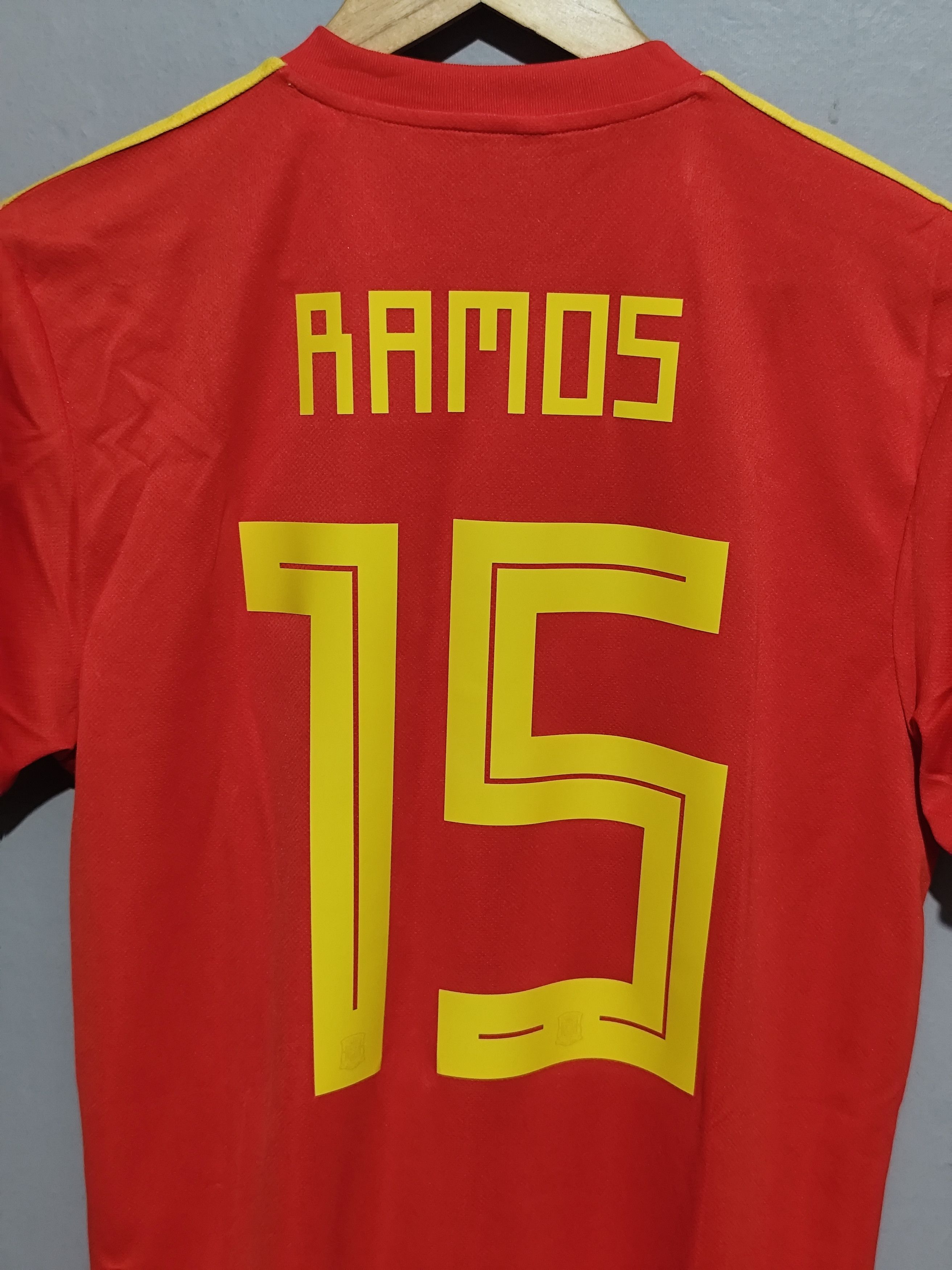 Adidas Adidas x Spain #15 Ramos World Cup 2018 Home Jersey Size US L / EU 52-54 / 3 - 15 Thumbnail