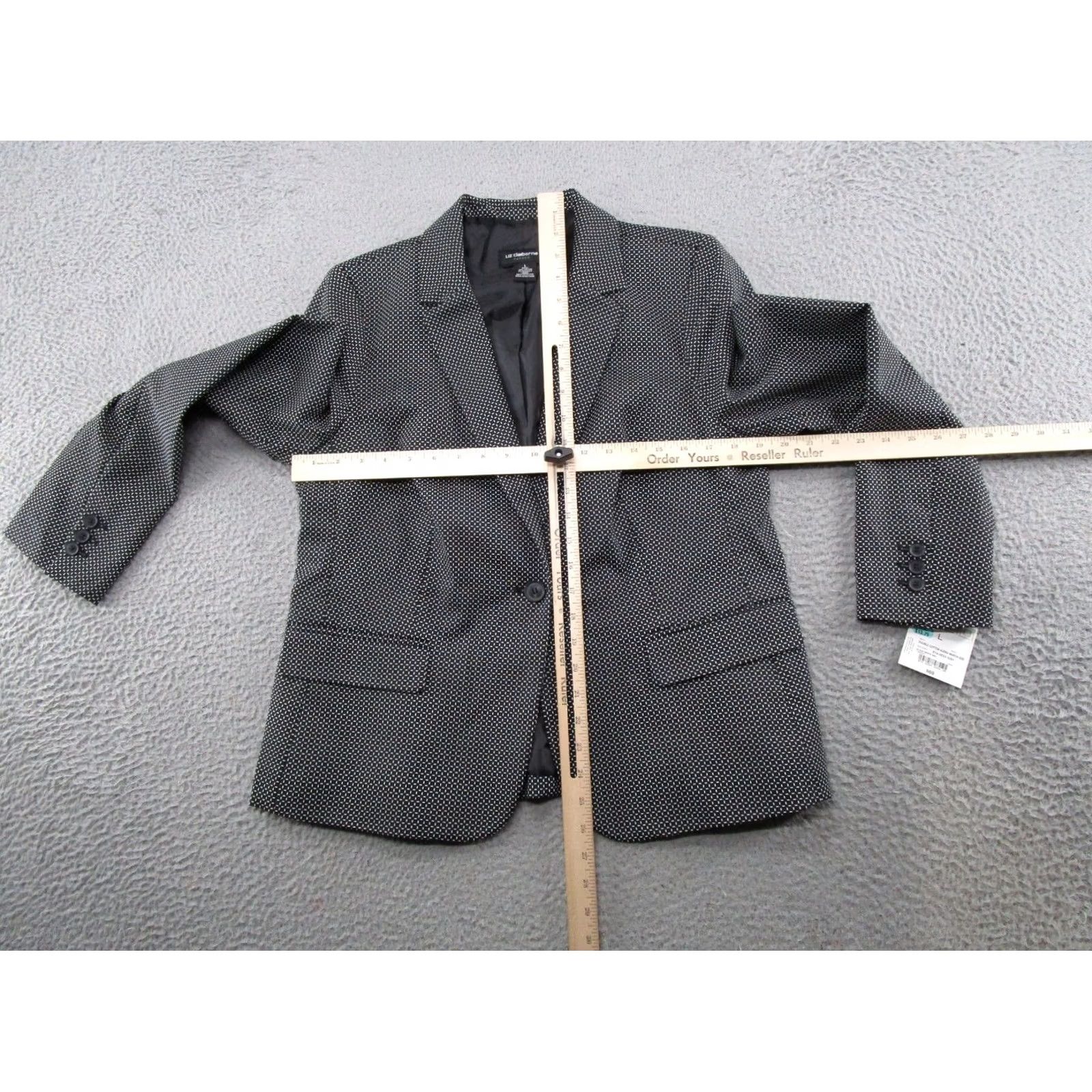 Liz Claiborne Liz Claiborne Blazer Short Button Jacket L Womens Fall Winter Spring Multicolor Twill Lined Polyester Career Workwear Pattern Solid Button New Size L / US 10 / IT 46 - 5 Thumbnail