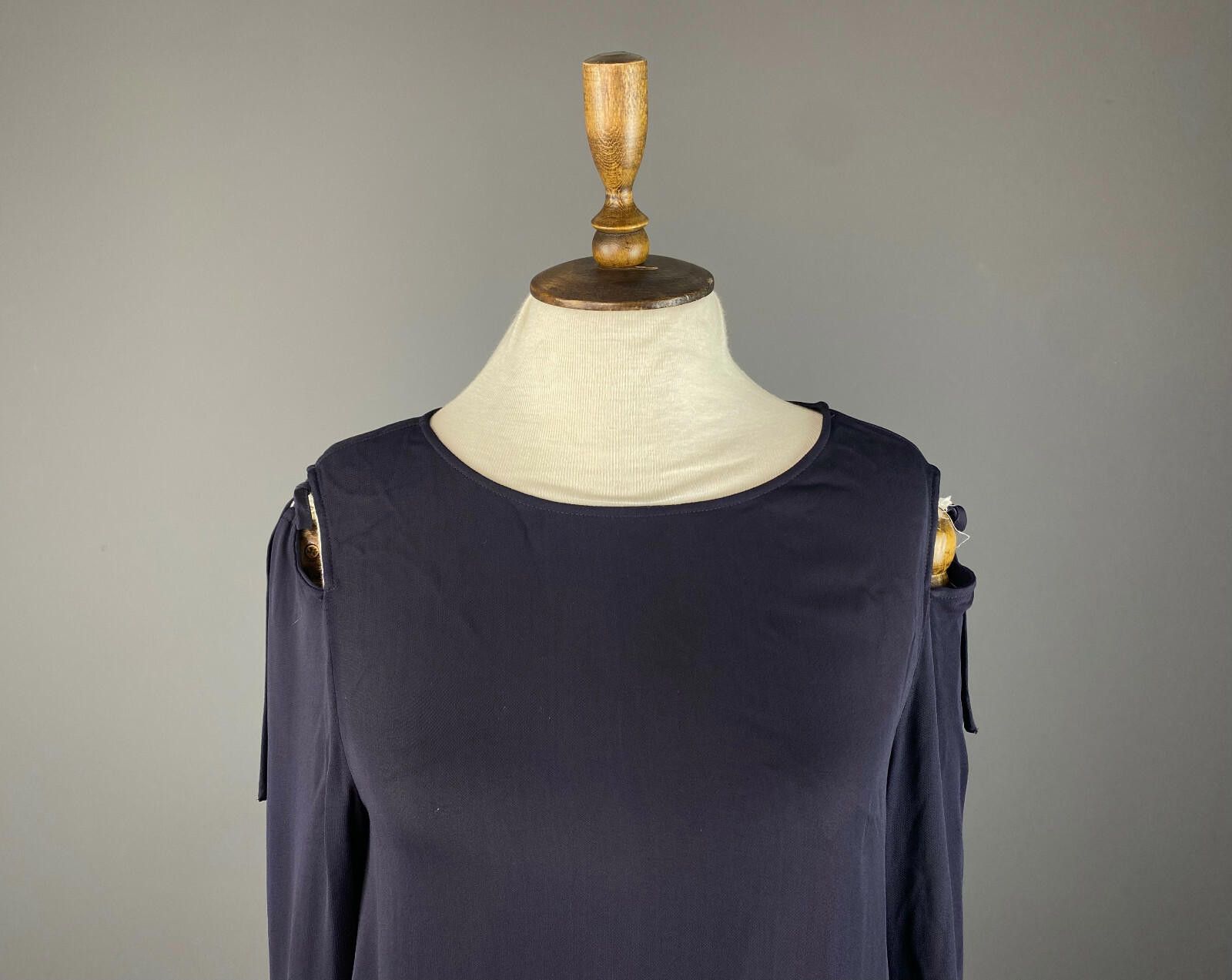 Designer Dorothee Schumacher Silk Open Shoulder Blouse Shirt Size 2 Size XS / US 0-2 / IT 36-38 - 2 Thumbnail