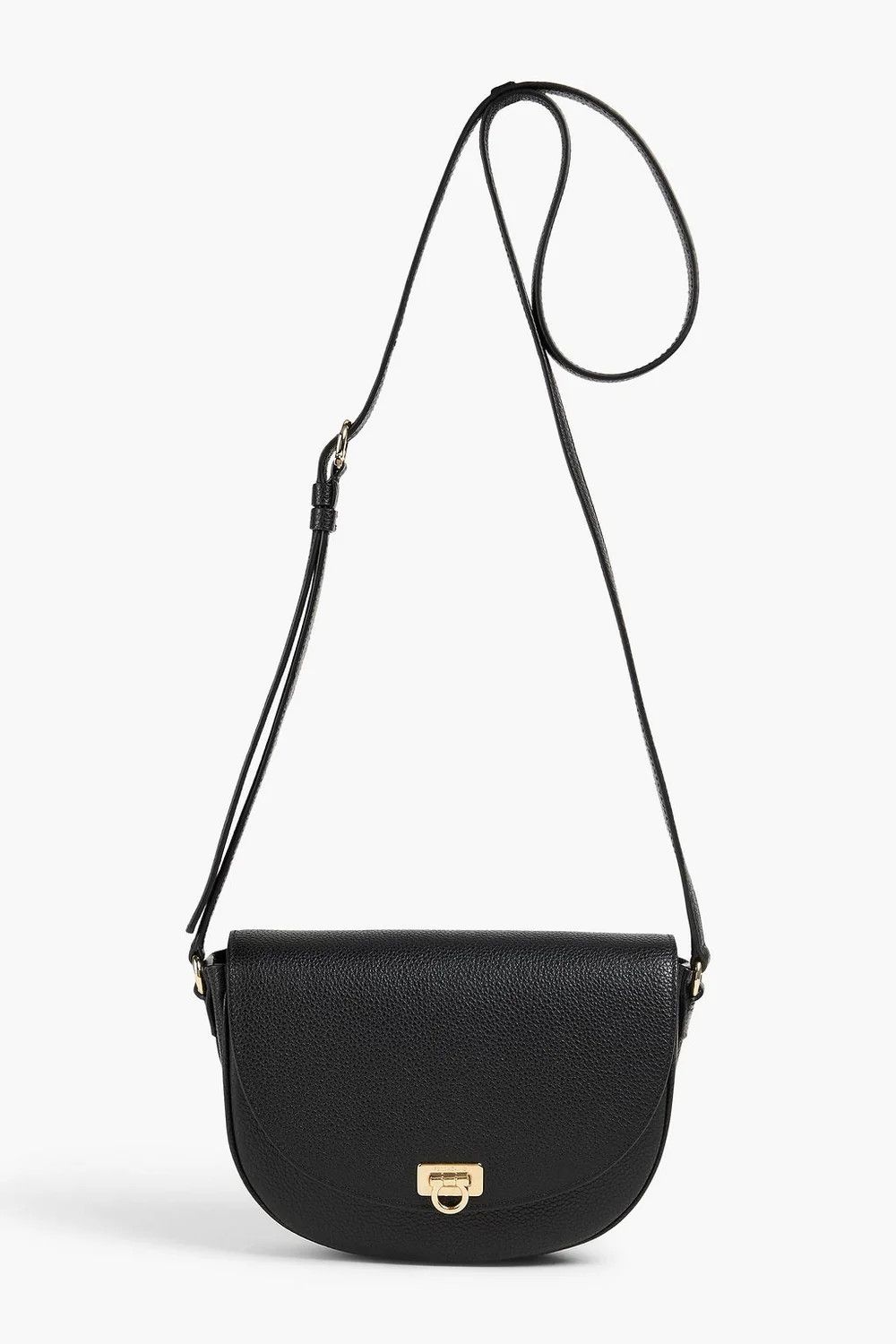 Salvatore Ferragamo o1s1rm1124 Size: OS / Pebbled-Leather Cross-Body Bag in Nero Size ONE SIZE - 1 Thumbnail