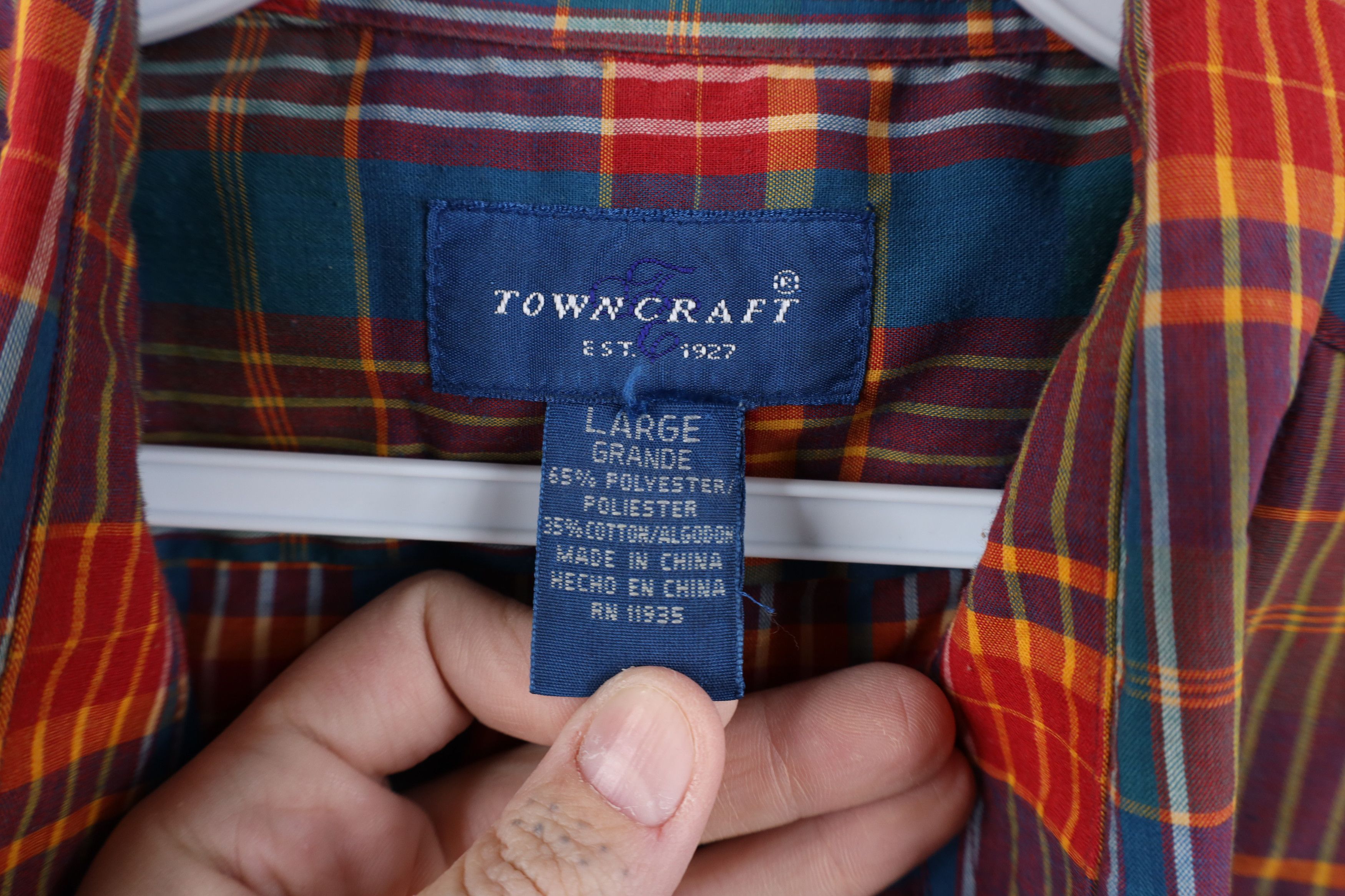 Vintage Vintage 90s Streetwear Madras Plaid Button Down Shirt Size US L / EU 52-54 / 3 - 6 Thumbnail