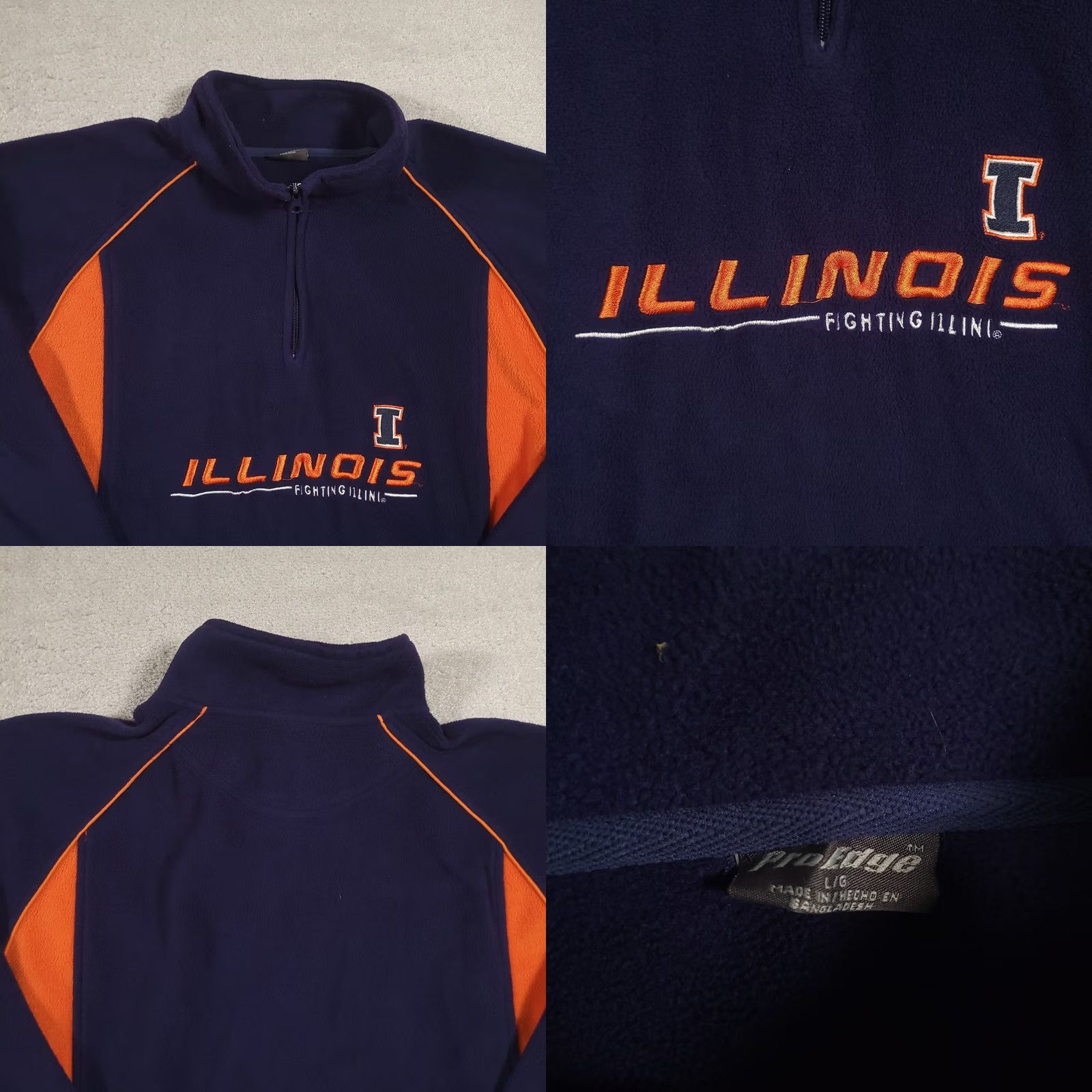 Vintage VINTAGE Pro Edge University Of Illinois 1/4 Zip Fleece Sweatshirt Mens Large Blue 90s Size US L / EU 52-54 / 3 - 8 Thumbnail