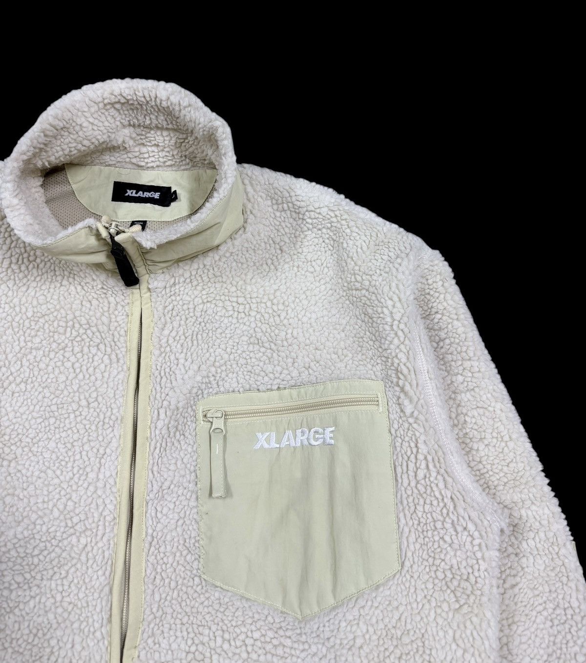 Xlarge Xlarge Deep Pile Sherpa Boa Jacket Big Logo Embossed Fleece Size US L / EU 52-54 / 3 - 8 Thumbnail