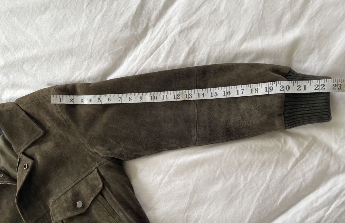 Thom Sweeney Incredible Olive Green/Brown Leather Suede Bomber Jacket Size US L / EU 52-54 / 3 - 19 Thumbnail